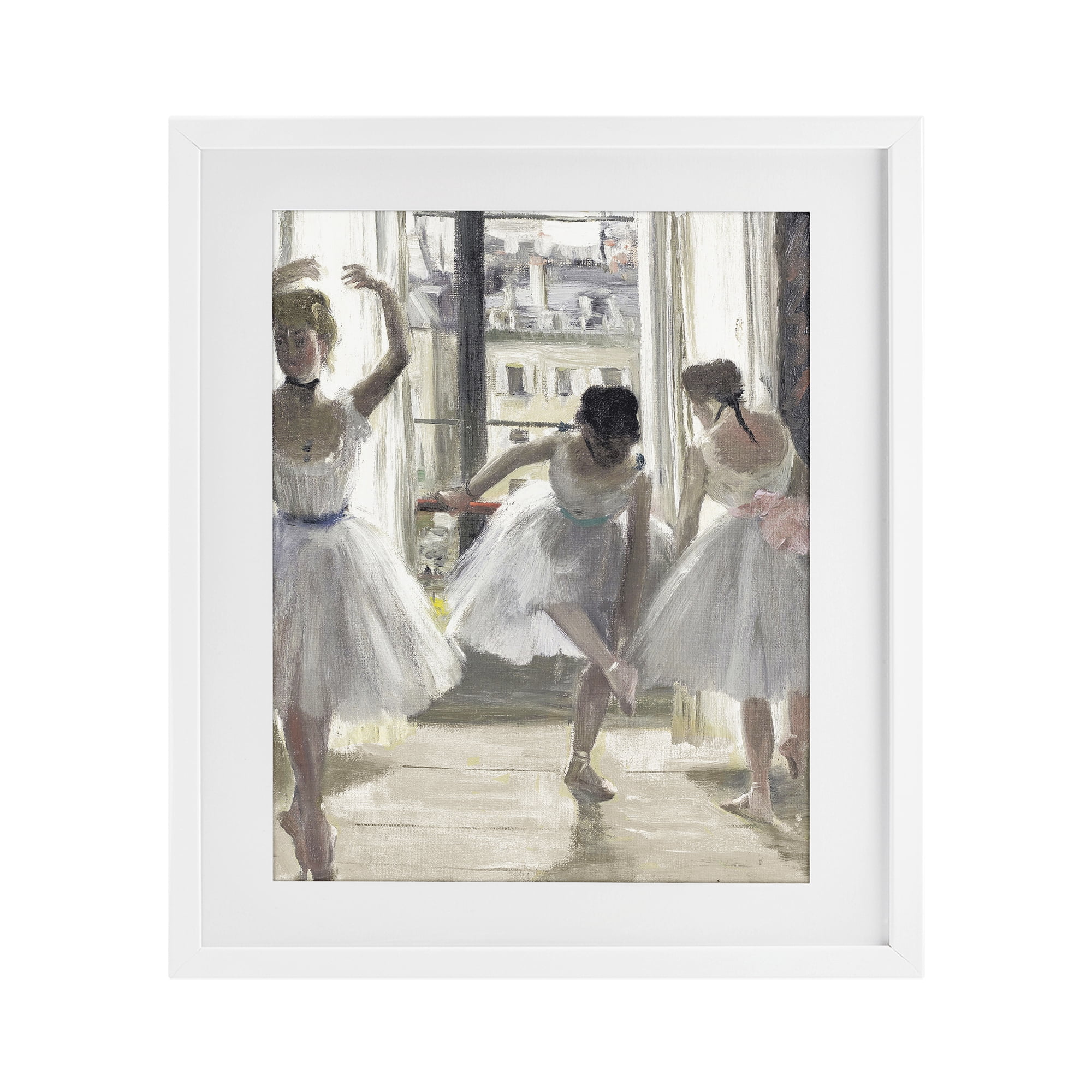 Stupell Industries Ballet Class In Practice White Framed Print Under Glass, design by Leah Straatsma