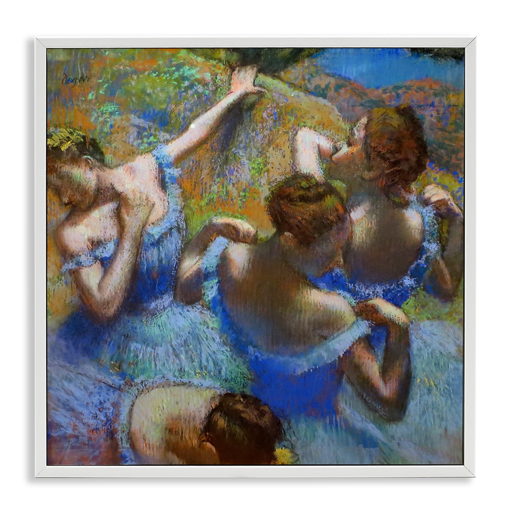 Stupell Industries Ballet Dancers Blue Green Classic Degas Painting, 12 x 12,Design by Edgar Degas