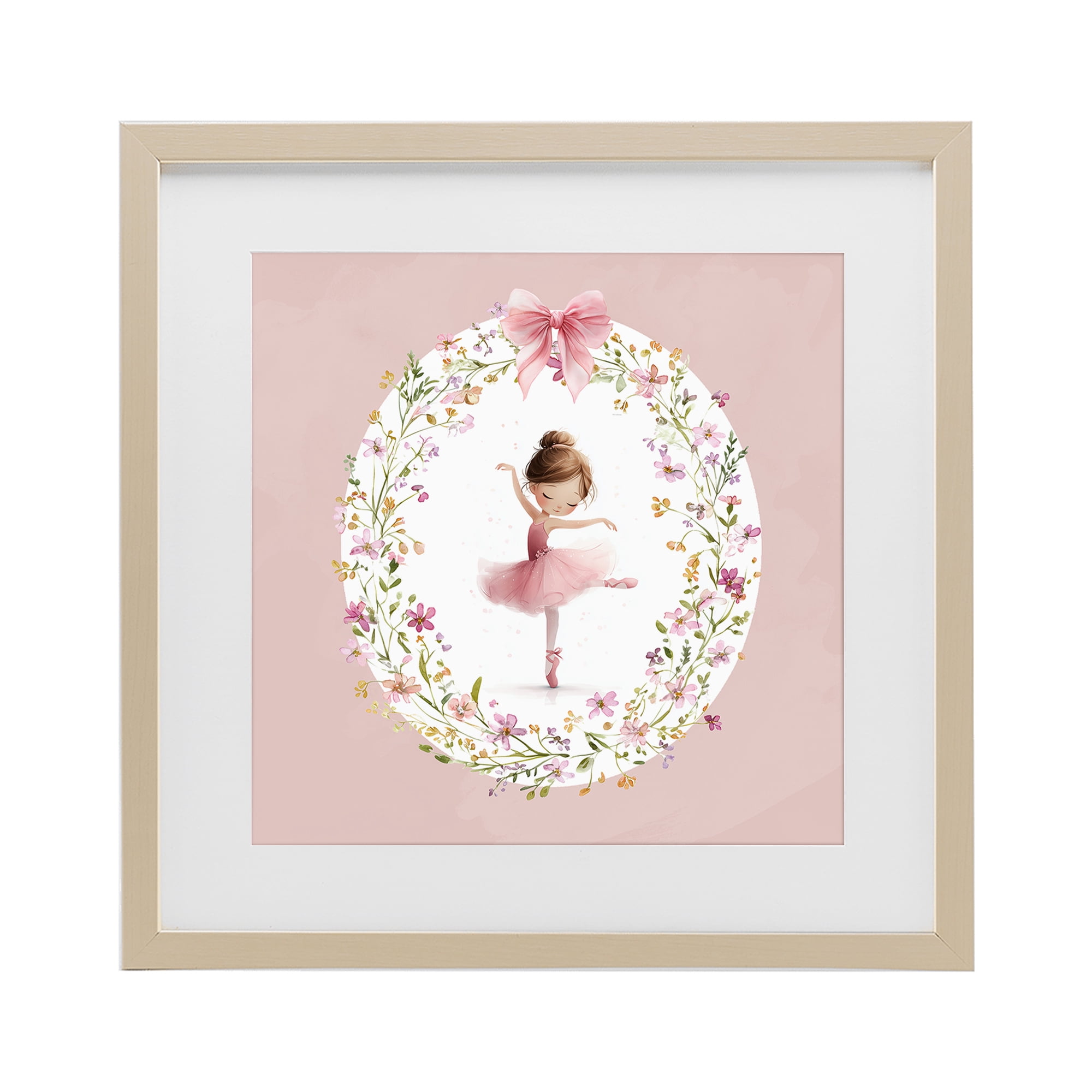 Stupell Industries Ballet Dancing Princess Birch Framed Print Under Glass, design by Christine Simpson Art