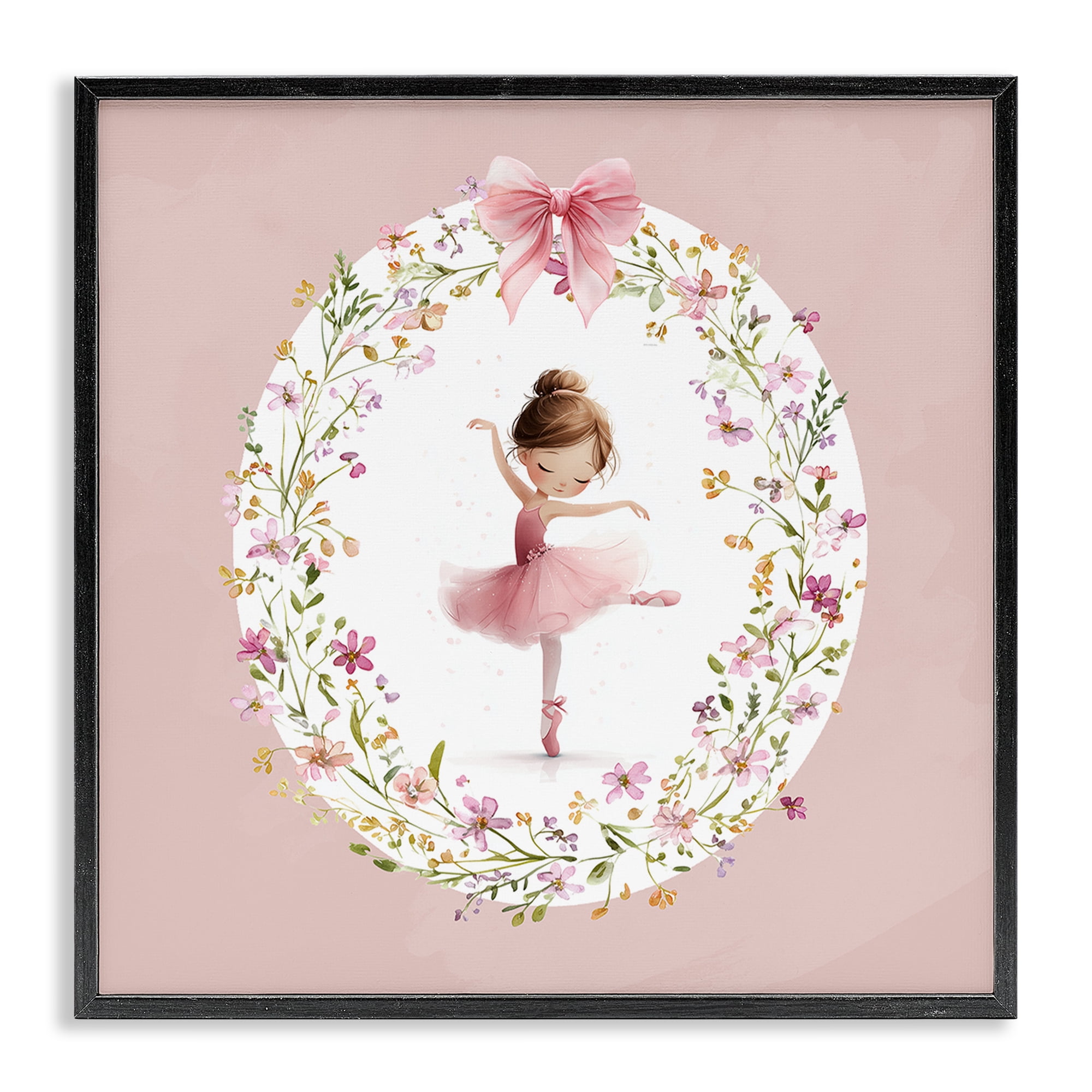 Stupell Industries Ballet Dancing Princess Black Framed Giclee Art, design by Christine Simpson Art