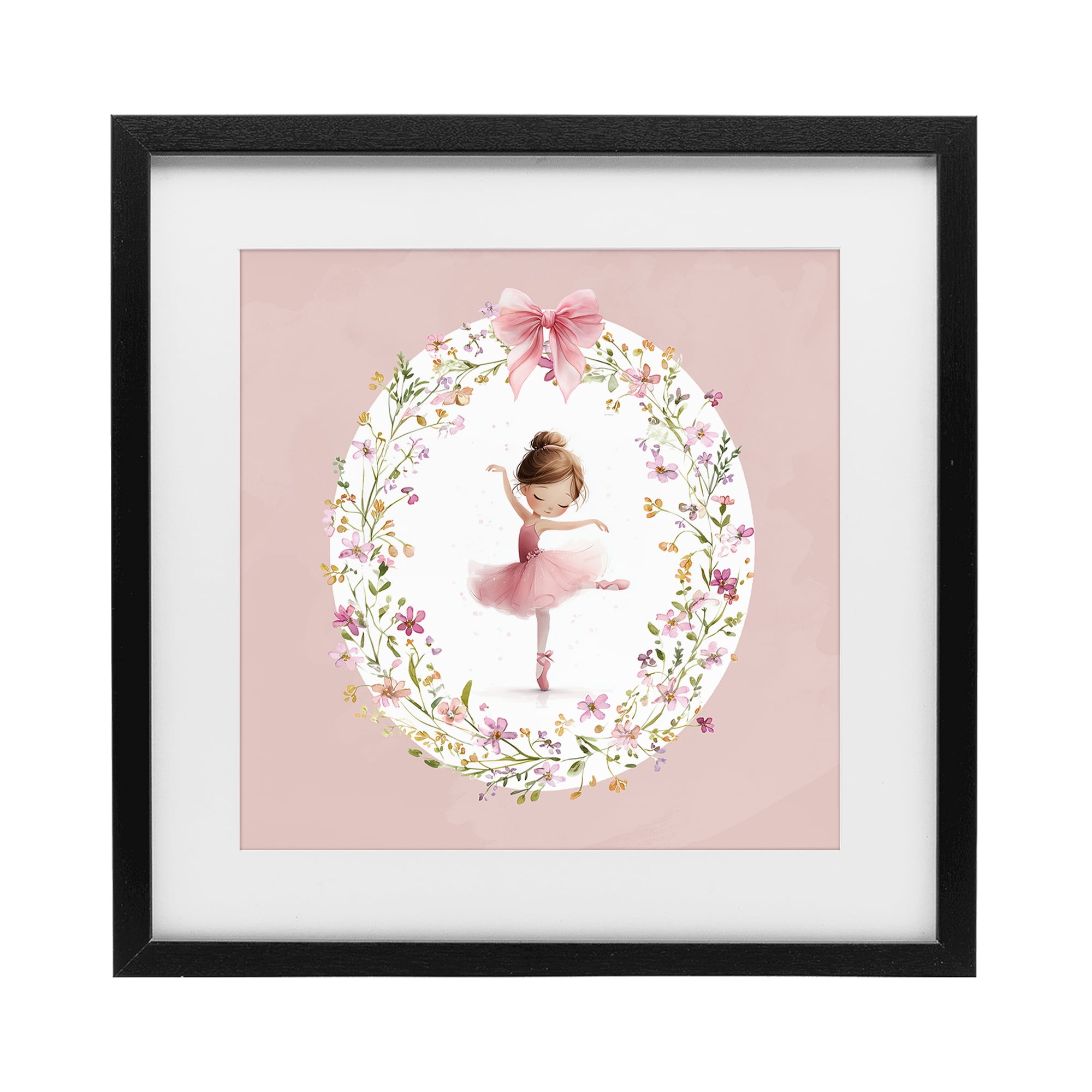Stupell Industries Ballet Dancing Princess Black Framed Print Under Glass, design by Christine Simpson Art