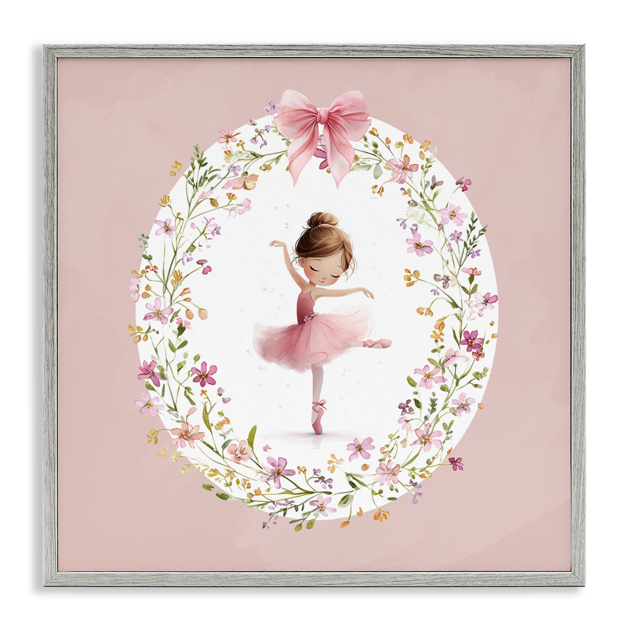 Stupell Industries Ballet Dancing Princess Gray Framed Giclee Art, design by Christine Simpson Art