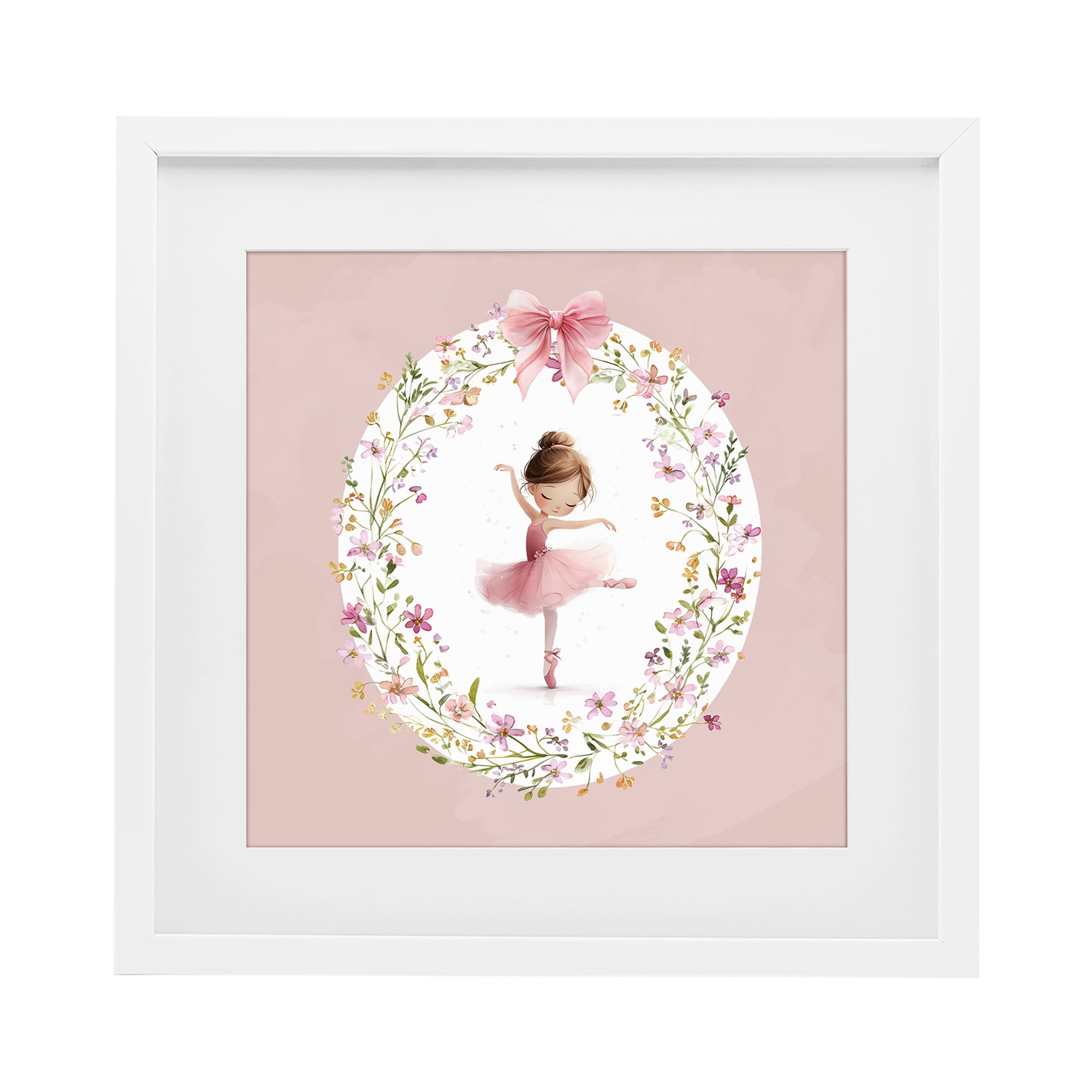 Stupell Industries Ballet Dancing Princess White Framed Print Under Glass, design by Christine Simpson Art