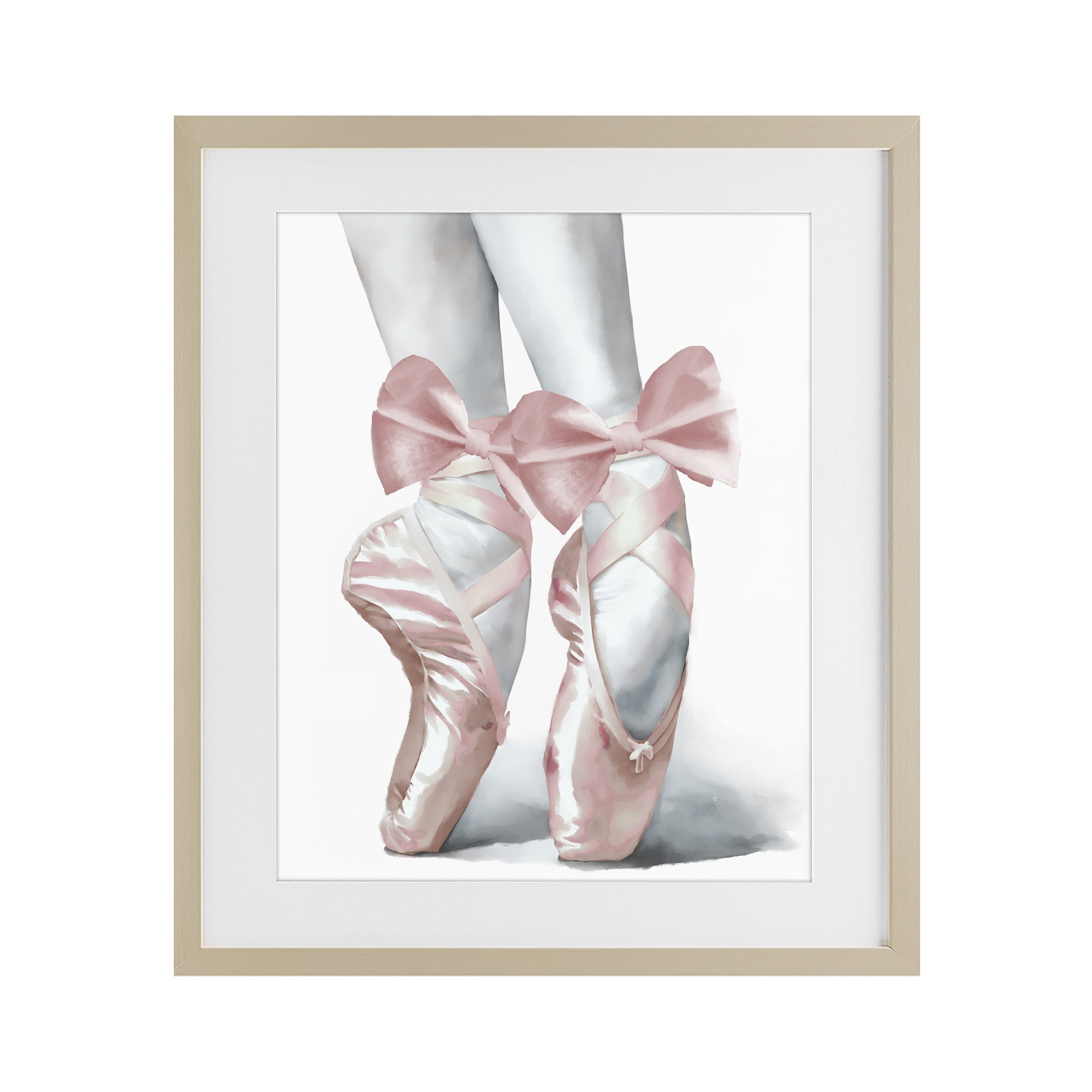 Stupell Industries Ballet Pointe Shoes Birch Framed Print Under Glass, design by Elizabeth Medley