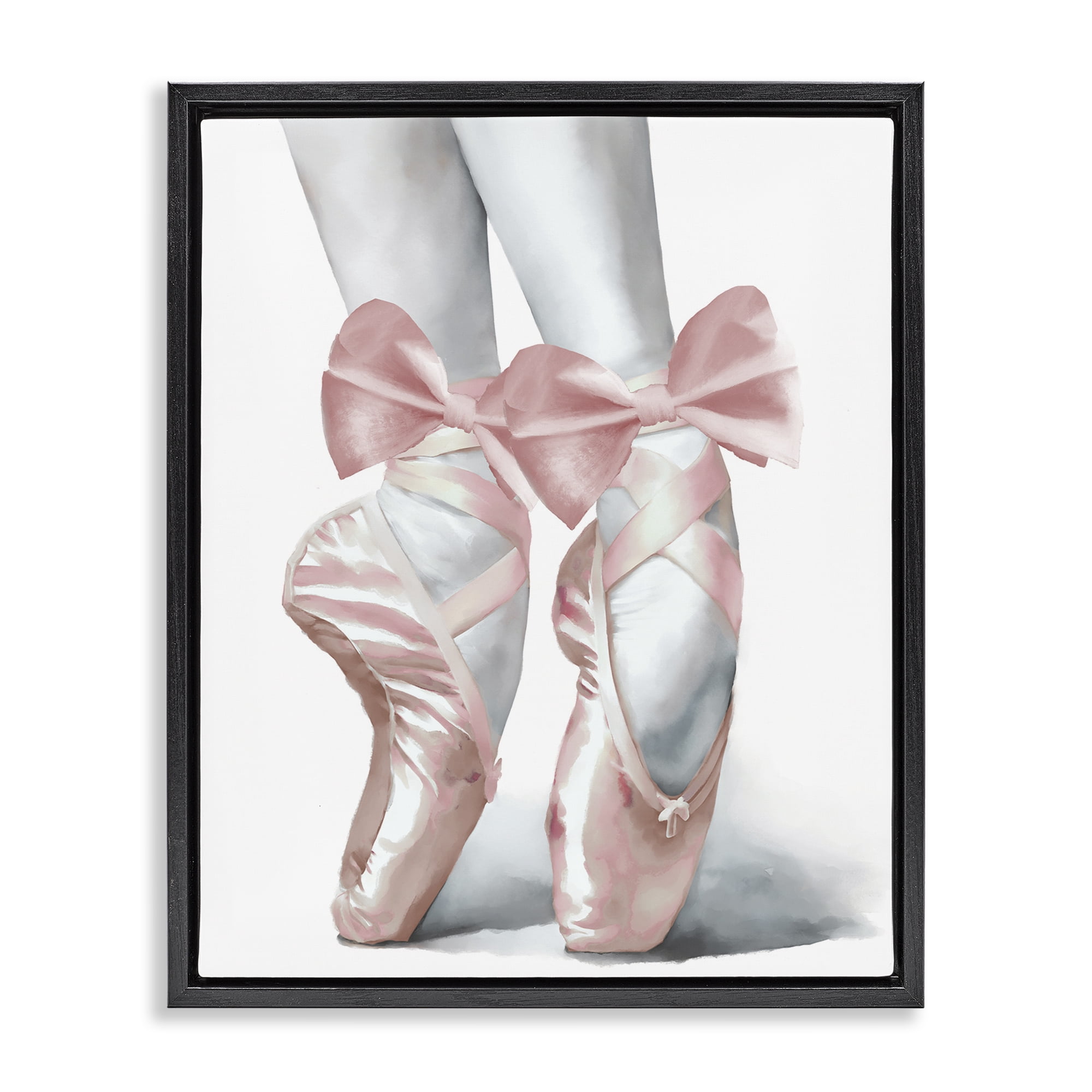 Stupell Industries Ballet Pointe Shoes Black Framed Floater Canvas Wall Art, design by Elizabeth Medley