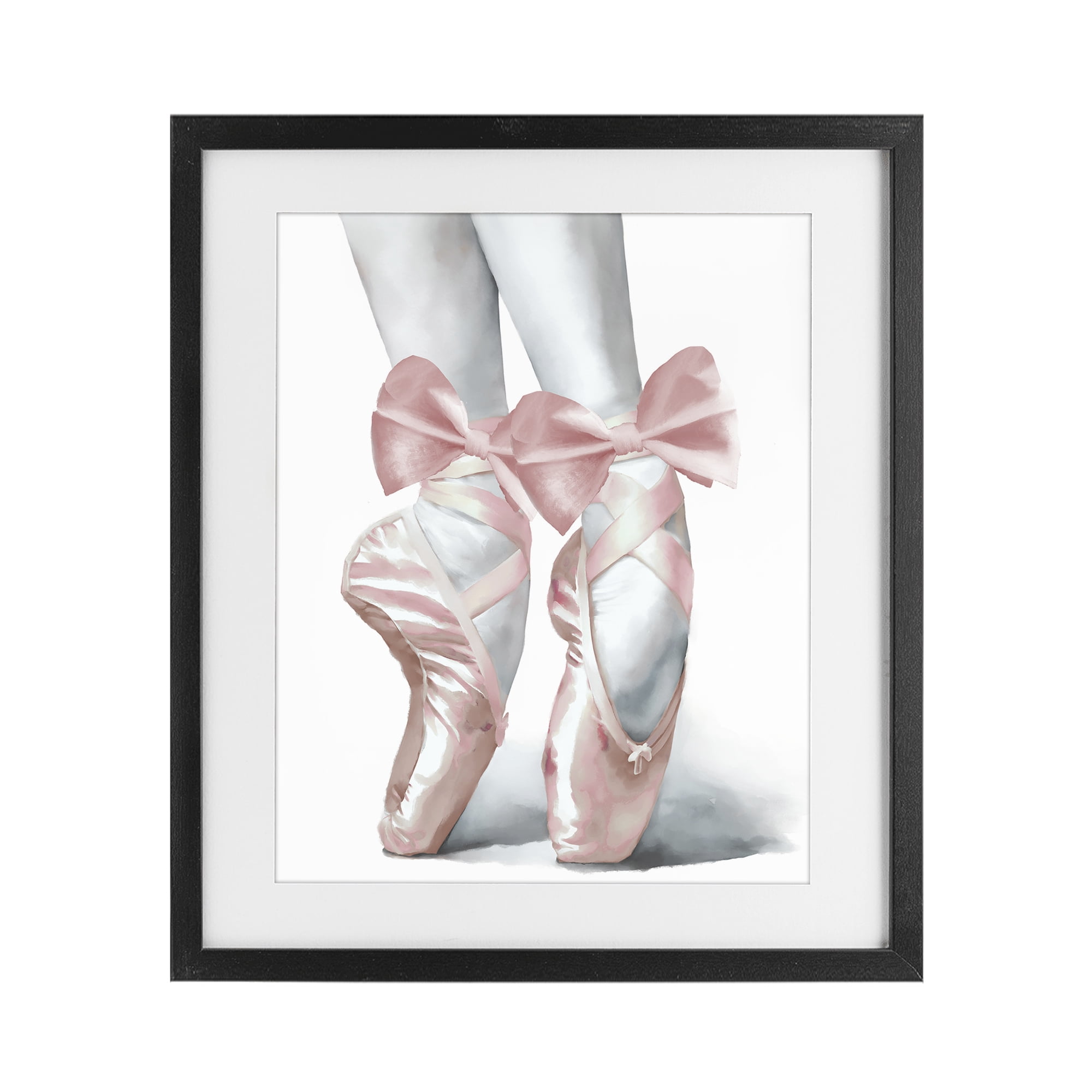 Stupell Industries Ballet Pointe Shoes Black Framed Print Under Glass, design by Elizabeth Medley