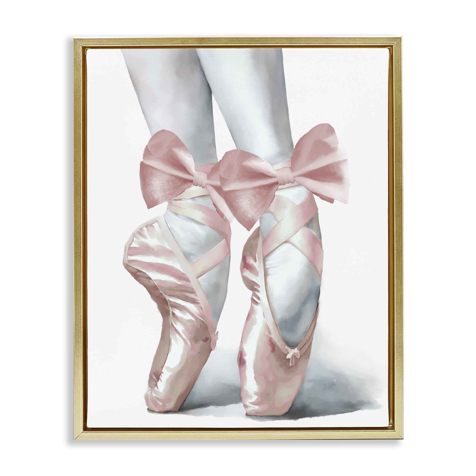 Stupell Industries Ballet Pointe Shoes Gold Framed Floater Canvas Wall Art, design by Elizabeth Medley