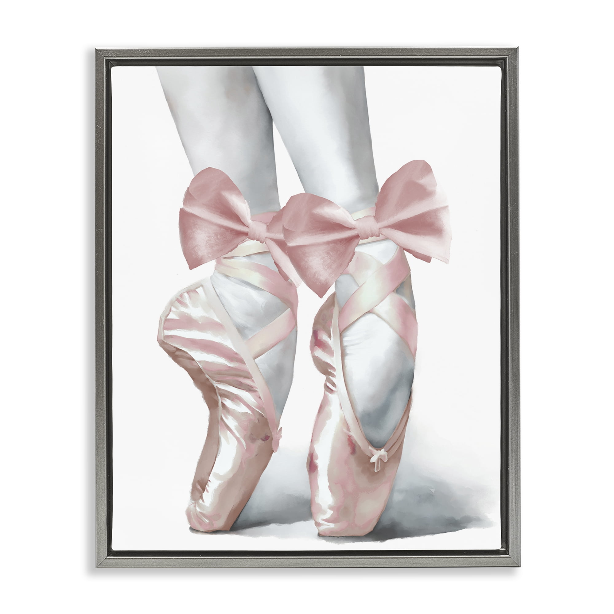 Stupell Industries Ballet Pointe Shoes Gray Framed Floater Canvas Wall Art, design by Elizabeth Medley