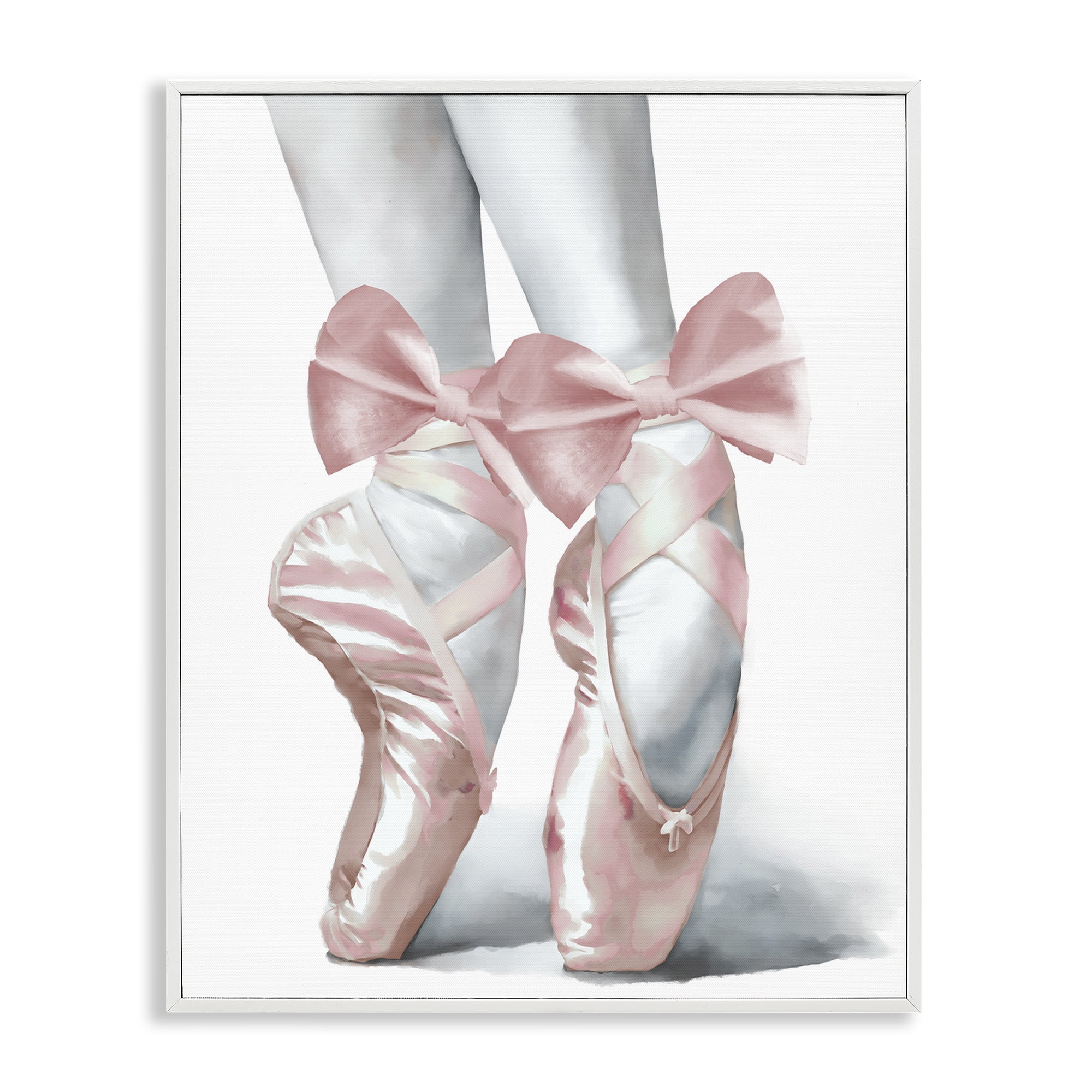 Stupell Industries Ballet Pointe Shoes White Framed Giclee Art, design by Elizabeth Medley
