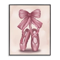 Stupell Industries Ballet Slippers Bow Entertainment Painting Black Framed Art Print Wall Art, 11 x 14