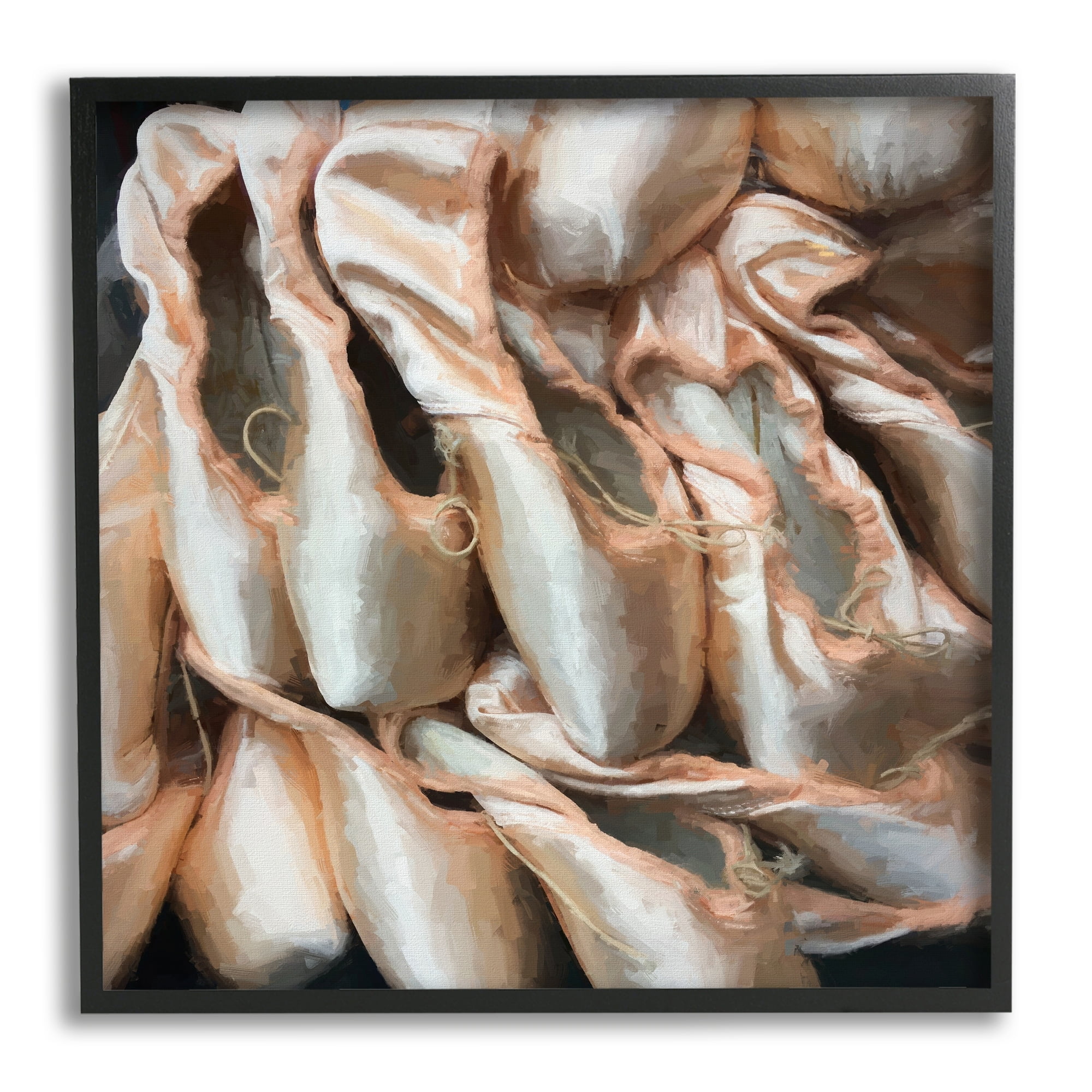 Stupell Industries Ballet Slippers Dancer Pointe Shoes Painting Painting Black Framed Art Print Wall Art, Design by Graffitee Studios