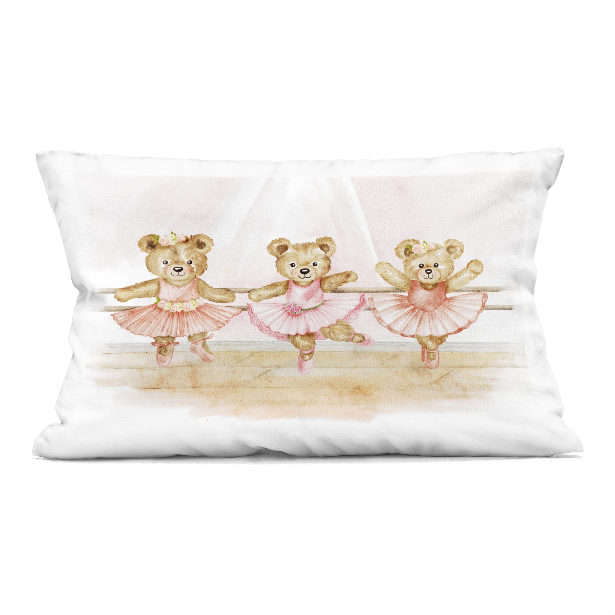 Stupell Industries Ballet Teddy Bears Trio Decorative Printed Throw Pillow, design by Amy Hall