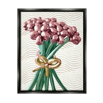 Stupell Industries Balloon Bouquet on Stripes Abstract Painting Black Floater Framed Art Print Wall Art, 17 x 21