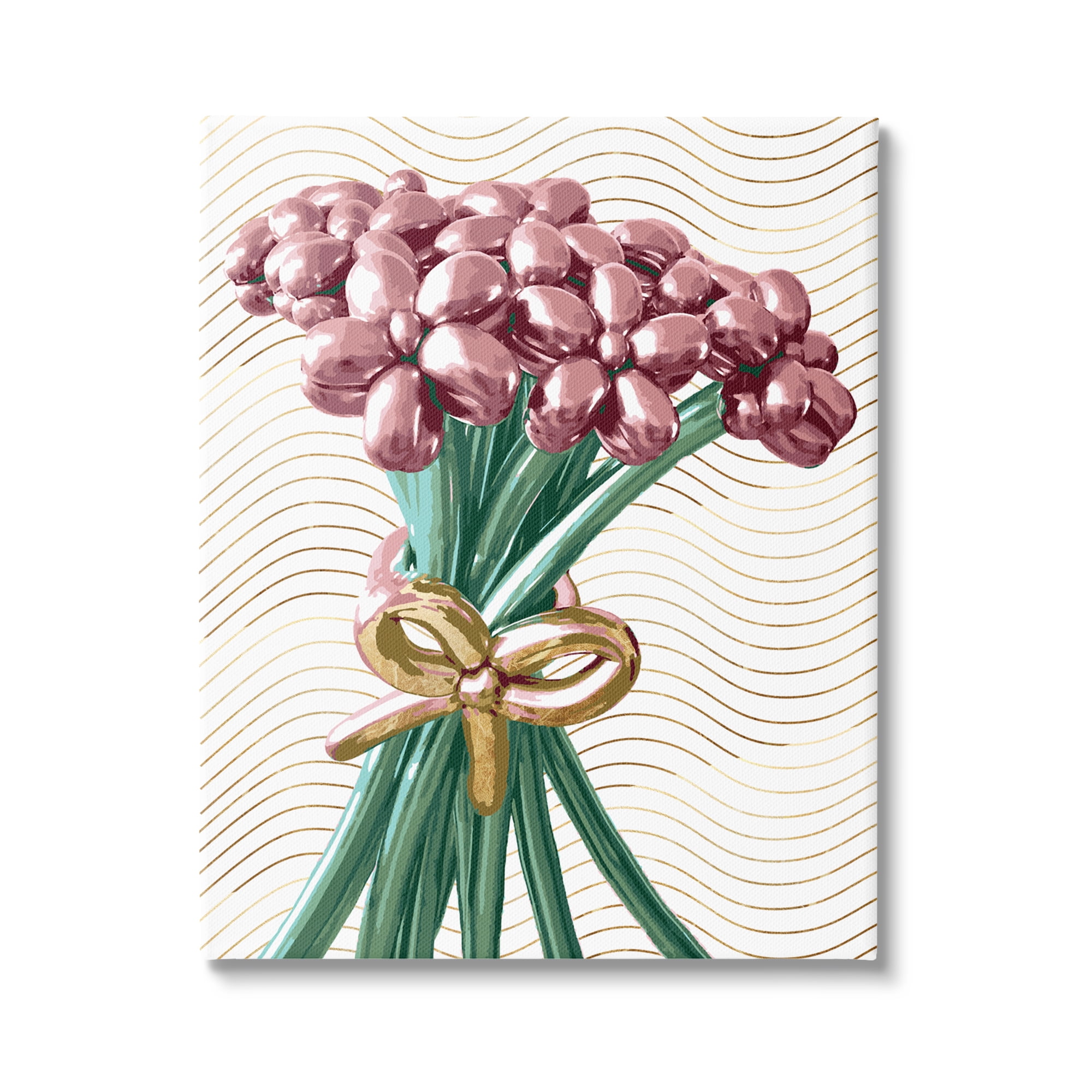 Stupell Industries Balloon Bouquet on Stripes Abstract Painting Gallery Wrapped Canvas Print Wall Art, 30 x 40