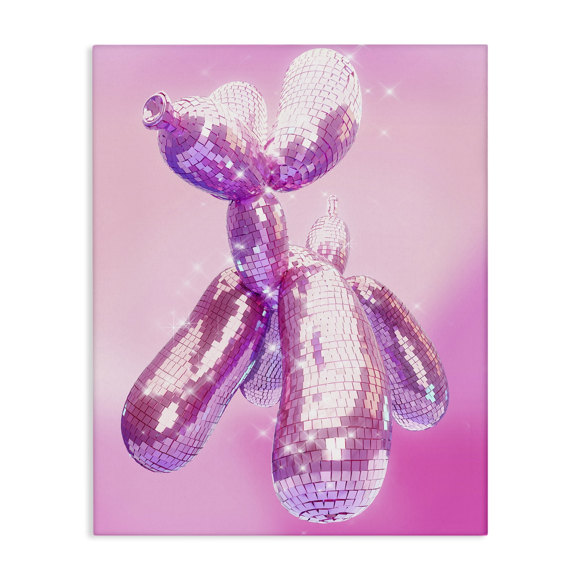 Stupell Industries Balloon Dog Disco Ball Abstract Painting Wrapped Canvas Art Print Wall Art, 30 x 40