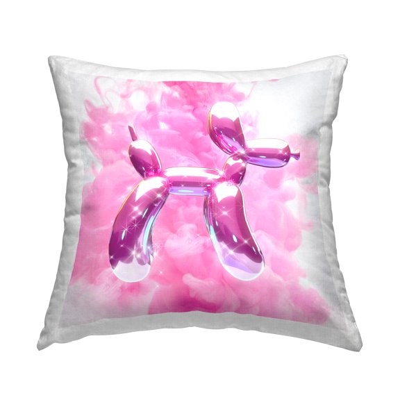Stupell Industries Balloon Dog Shimmer Decorative Printed Throw Pillow Design by Ziwei Li.