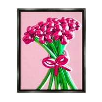 Stupell Industries Balloon Flower Bouquet Abstract Painting Black Floater Framed Art Print Wall Art, 17 x 21