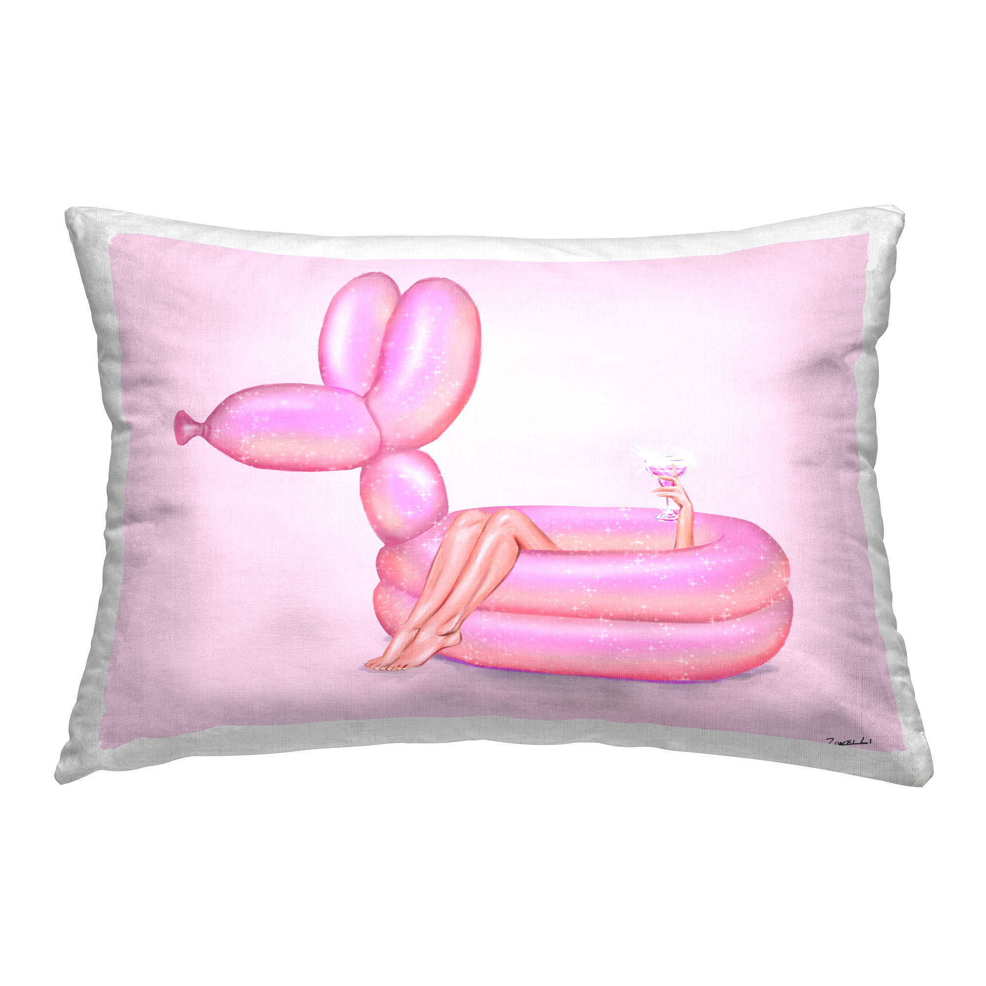 Stupell Industries Balloon Swimming Pool Decorative Printed Throw Pillow Design by Ziwei Li.