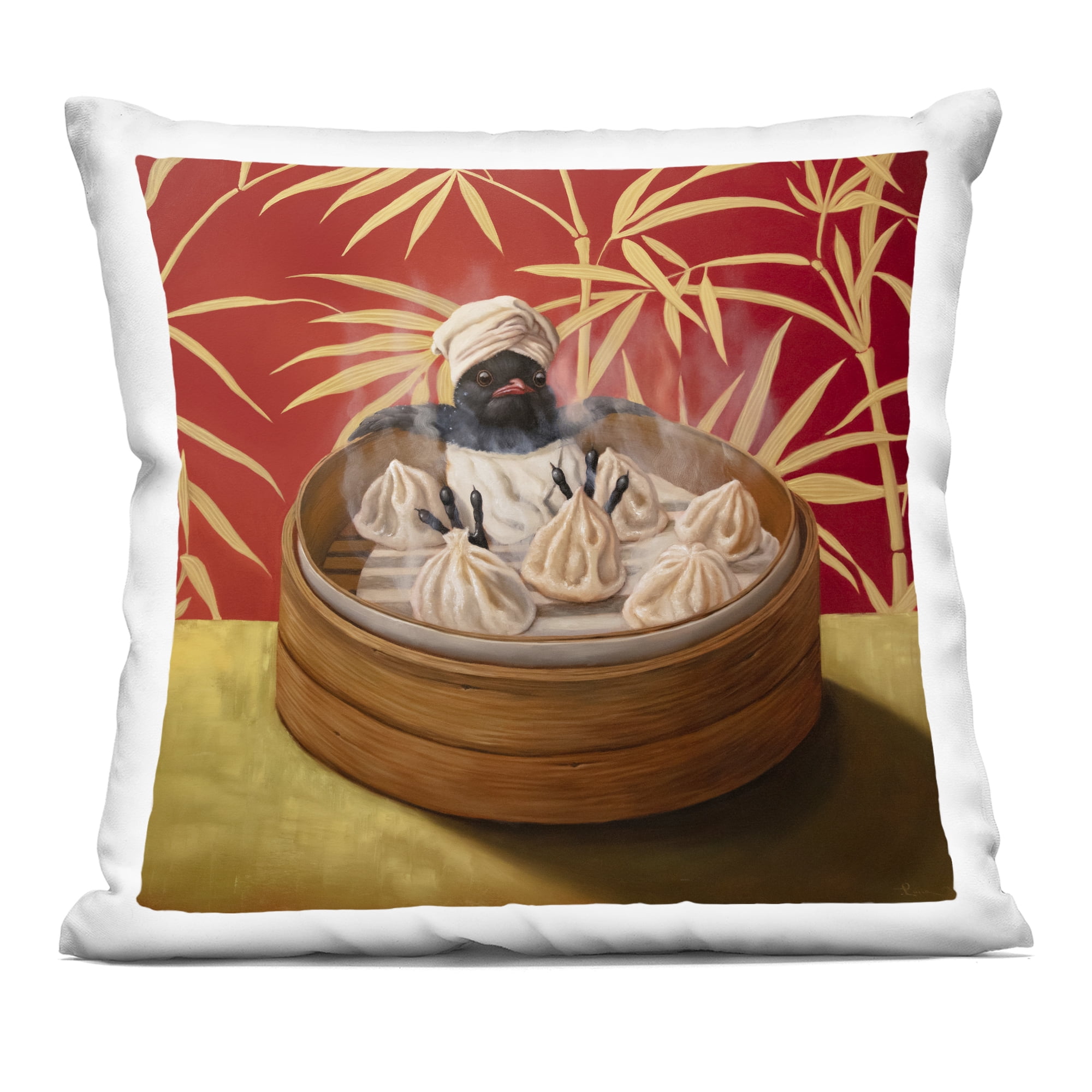 Stupell Industries Bamboo Steamer Bird Decorative Printed Throw Pillow, design by Lucia Heffernan