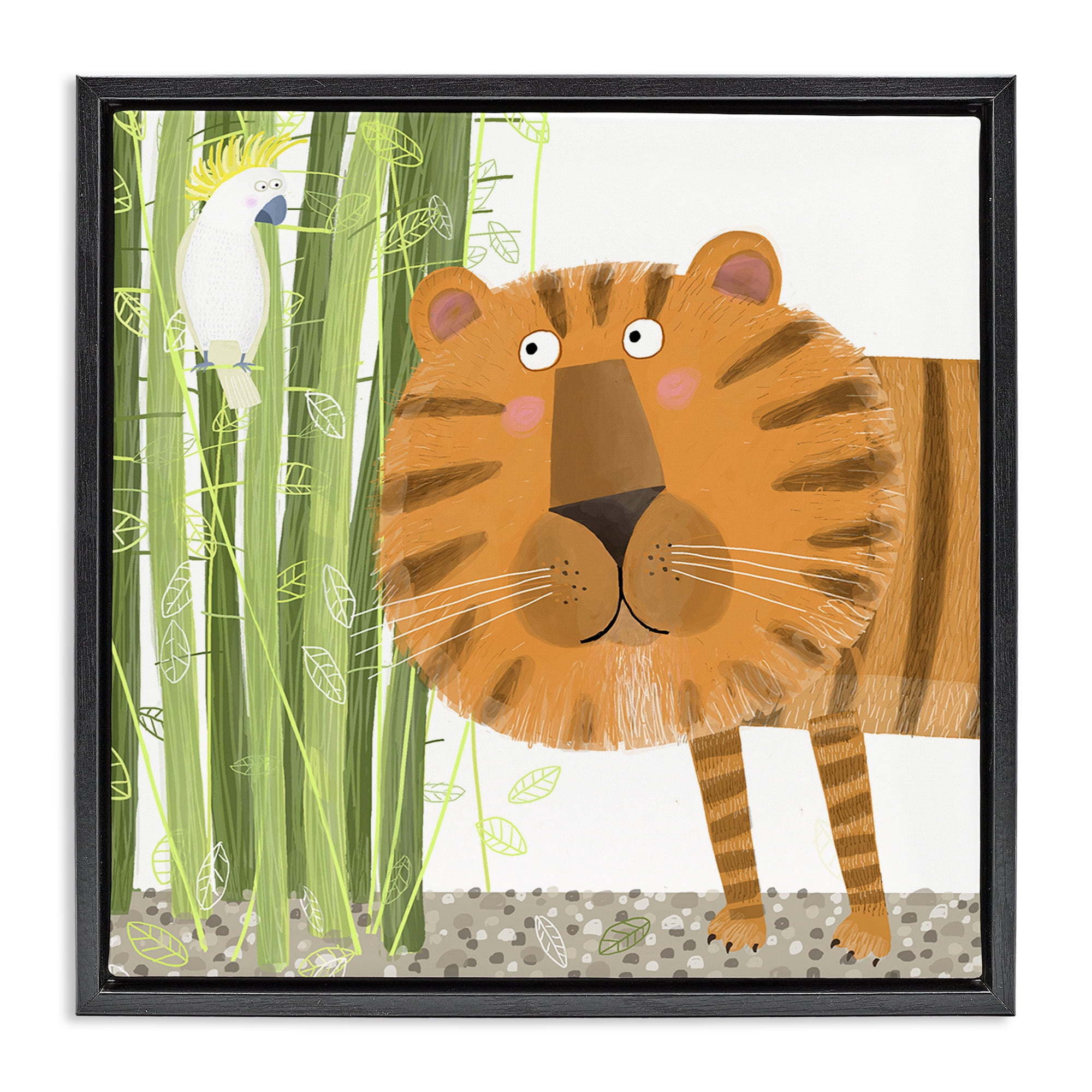 Stupell Industries Bamboo Trees & Tiger Black Framed Floater Canvas Wall Art, design by Carla Daly