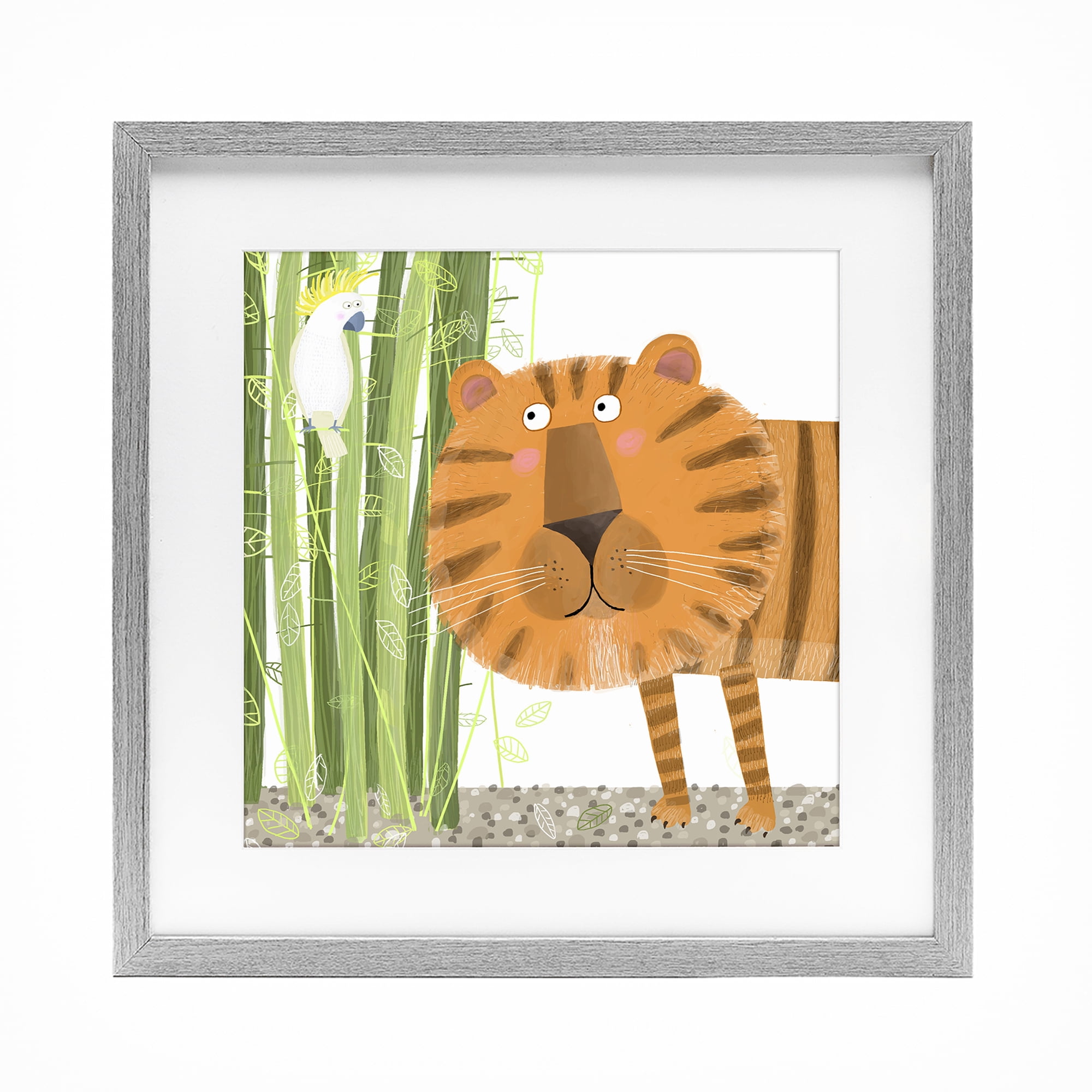 Stupell Industries Bamboo Trees & Tiger Gray Framed Print Under Glass, design by Carla Daly