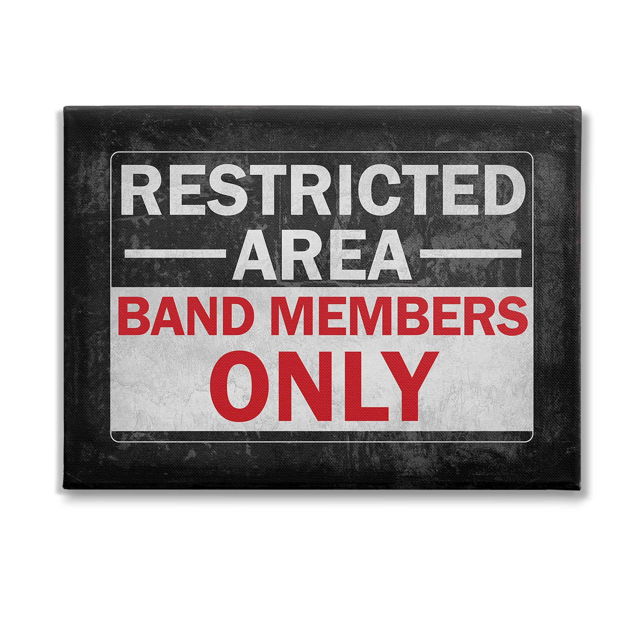 Stupell Industries Band Members Only Typography Painting Gallery Wrapped Canvas Art Print Wall Art, 48 x 36