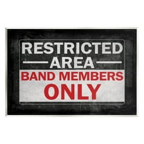 Stupell Industries Band Members Only Typography Painting Unframed Art Print Wall Art, 15 x 10