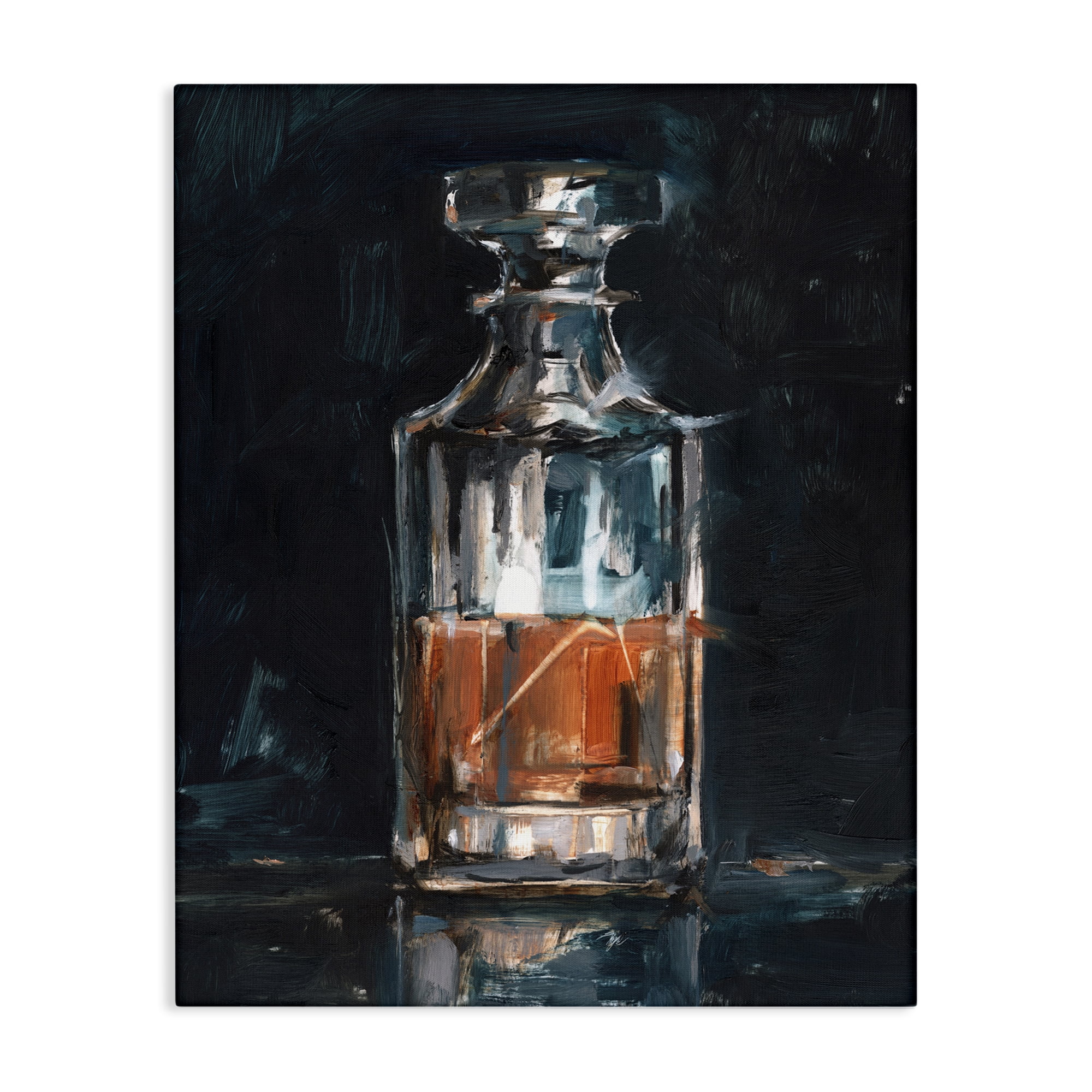 Stupell Industries Bar Whiskey Decanter Food & Beverage Painting Gallery Wrapped Canvas Art Print Wall Art, 16 x 20