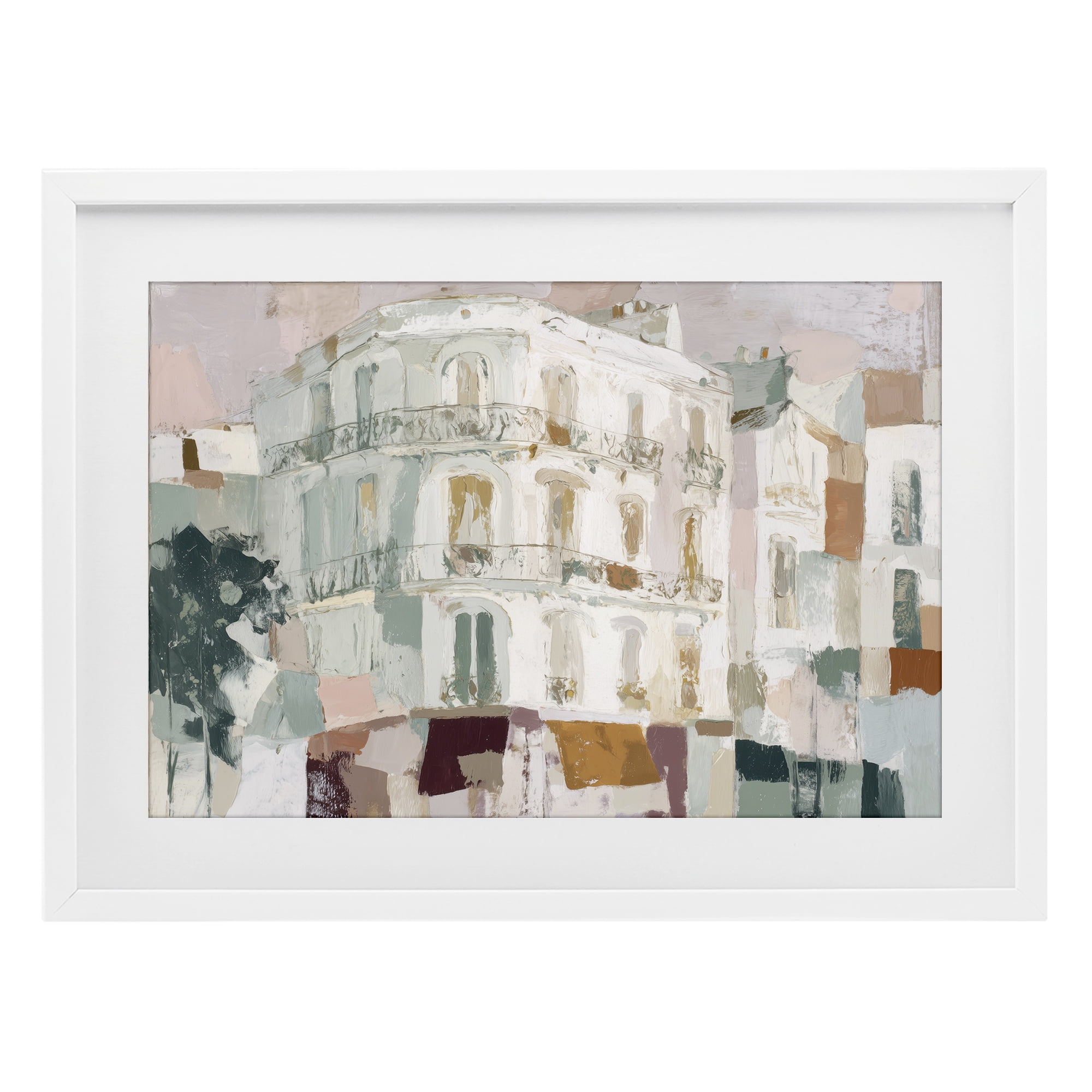 Stupell Industries Barcelona Street Corner White Framed Print Under Glass, design by Chromatic Storm Studio