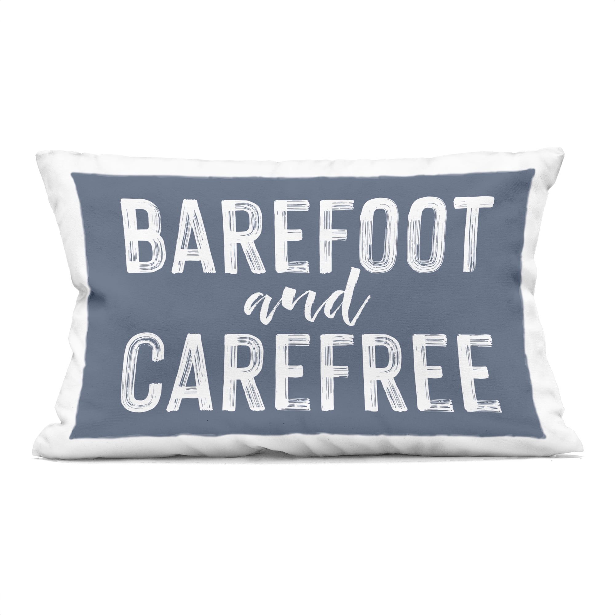 Stupell Industries Barefoot & Carefree Blue Decorative Printed Throw Pillow, design by Lettered and Lined