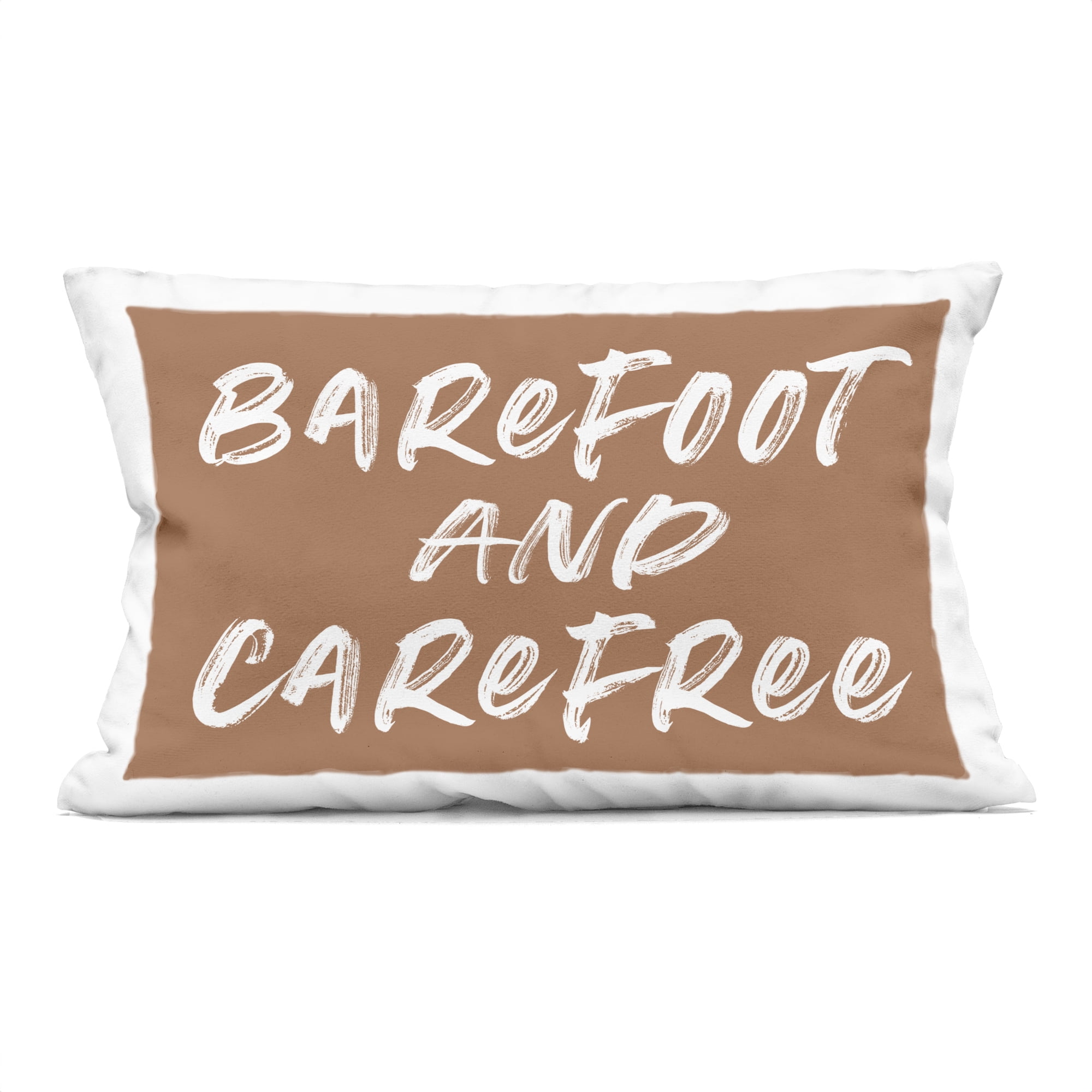 Stupell Industries Barefoot & Carefree Brown Decorative Printed Throw Pillow, design by Lettered and Lined