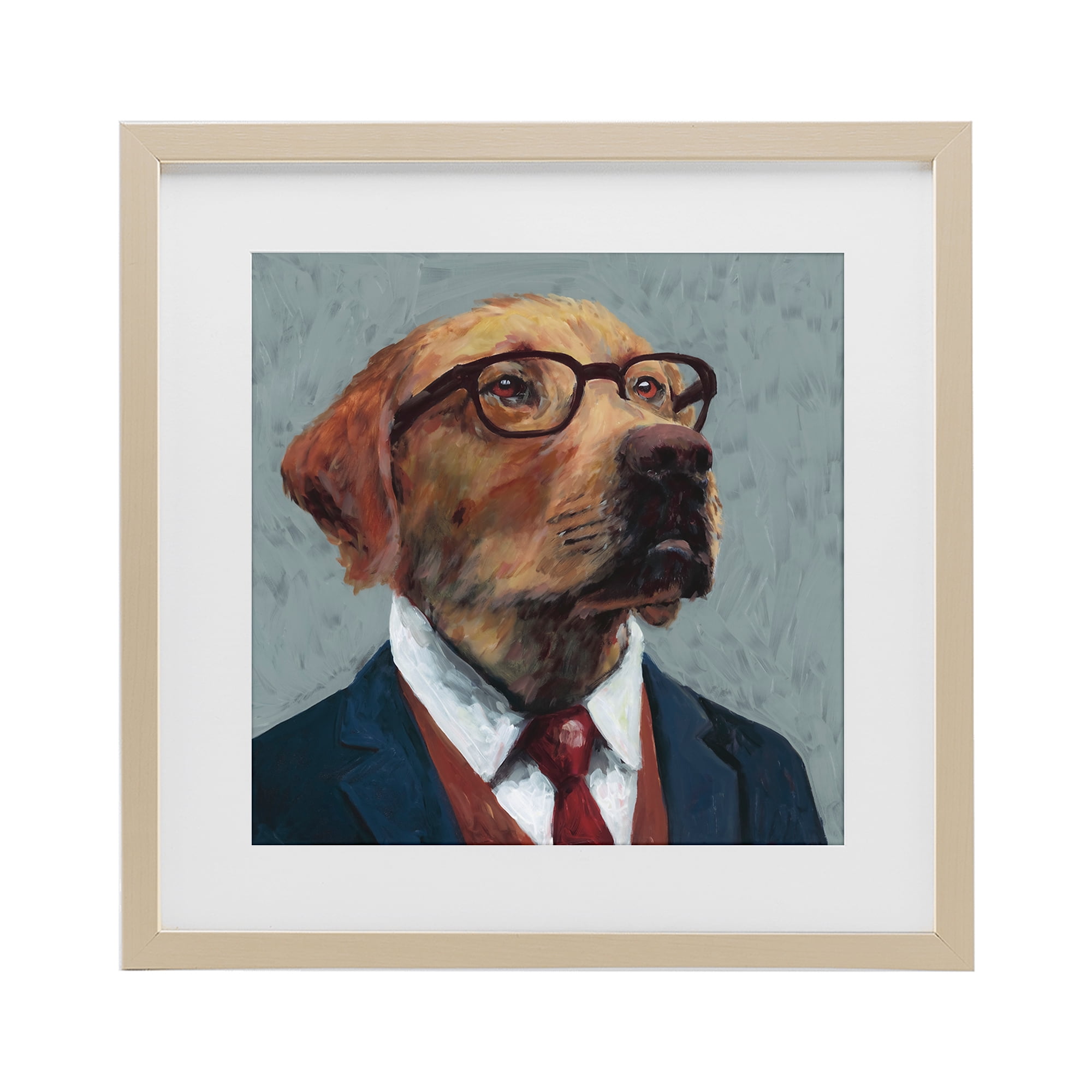 Stupell Industries Bark Kent Portrait Birch Framed Print Under Glass, design by Studio Bautista