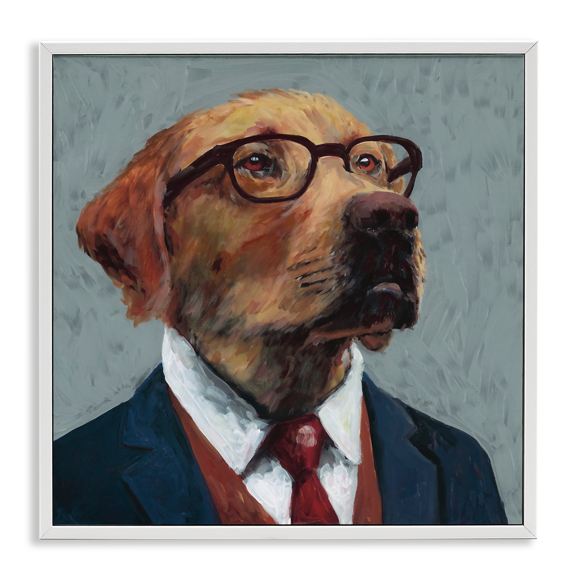 Stupell Industries Bark Kent Portrait White Framed Giclee Art, design by Studio Bautista