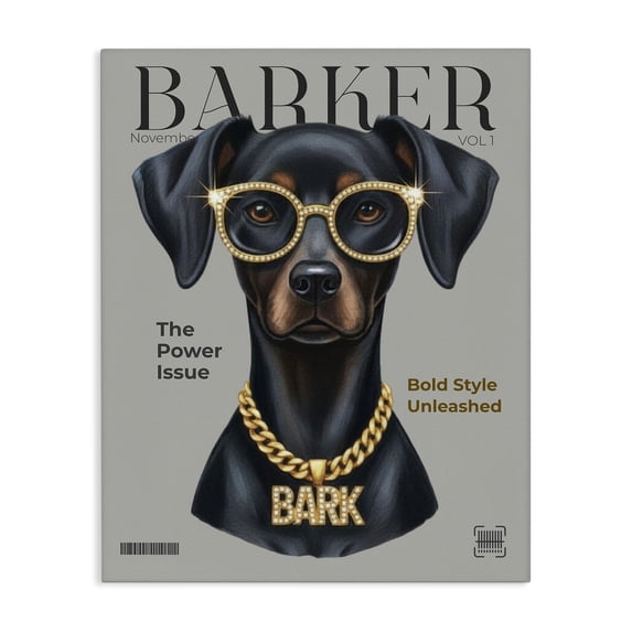 Stupell Industries Art Deco Barker Dog Fashion Magazine Canvas Art, 30 x 40, by A Barefoot Stylist