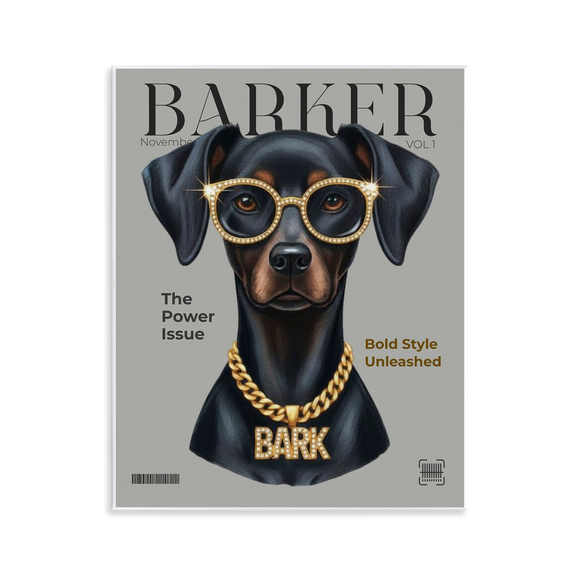 Stupell Industries Barker Dog Fashion Magazine Wall Plaque Art, design by A Barefoot Stylist
