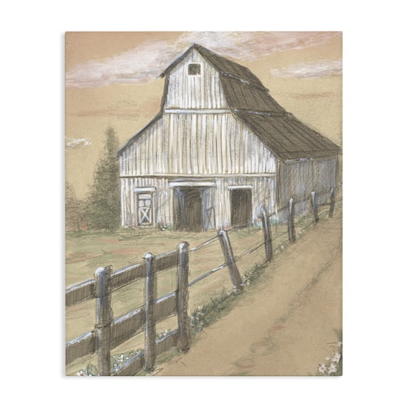 Stupell Industries Rustic Lodge Barn Fence Drawing Canvas Art, 30 x 40, by Patti Bishop