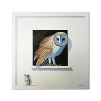 Stupell Industries Barn Owl Peeking Little Hiding Mouse Painting Painting Gallery Wrapped Canvas Print Wall Art, Design by Alan Weston