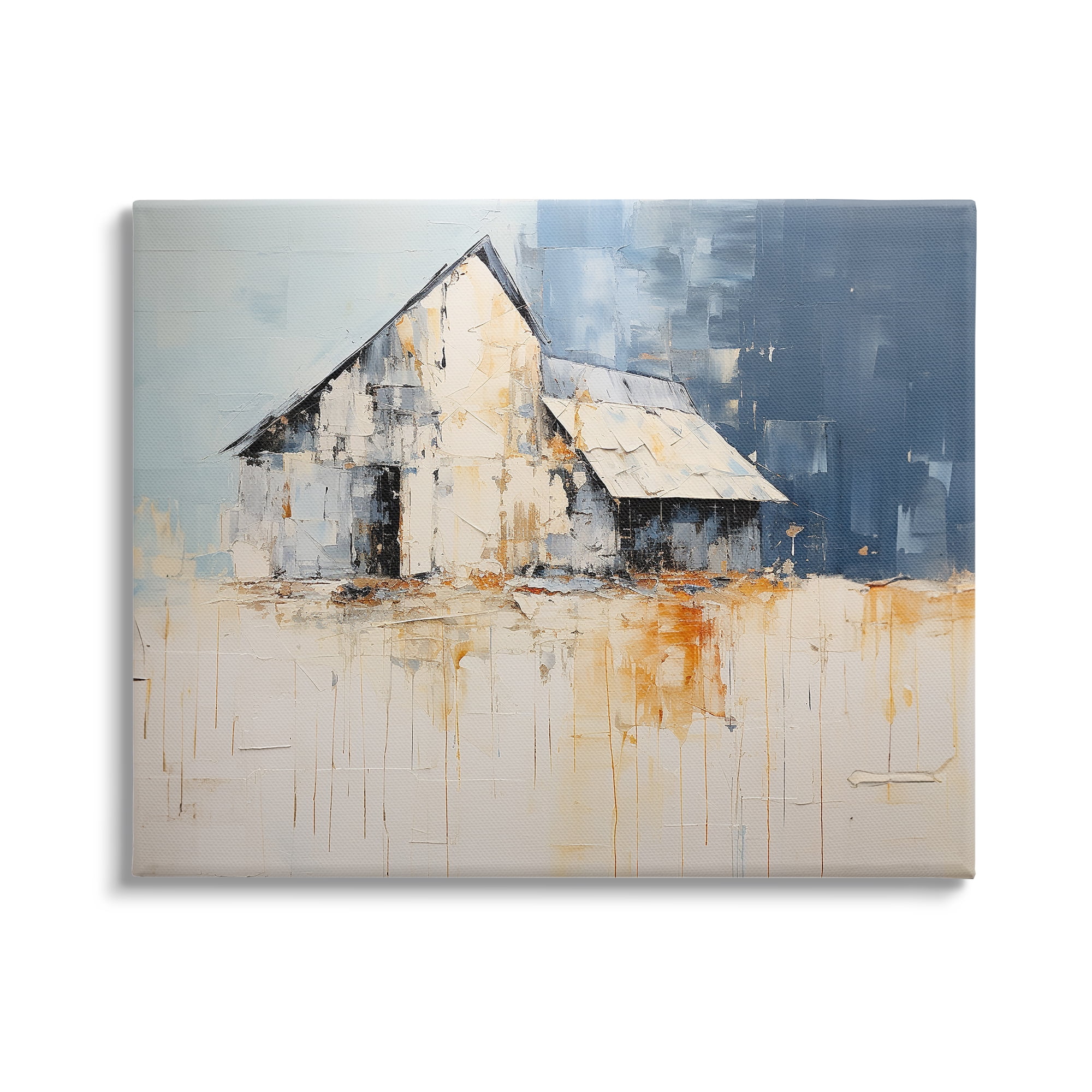 Stupell Industries Barn Painting Abstraction Abstract Painting Gallery Wrapped Canvas Art Print Wall Art, 20 x 16