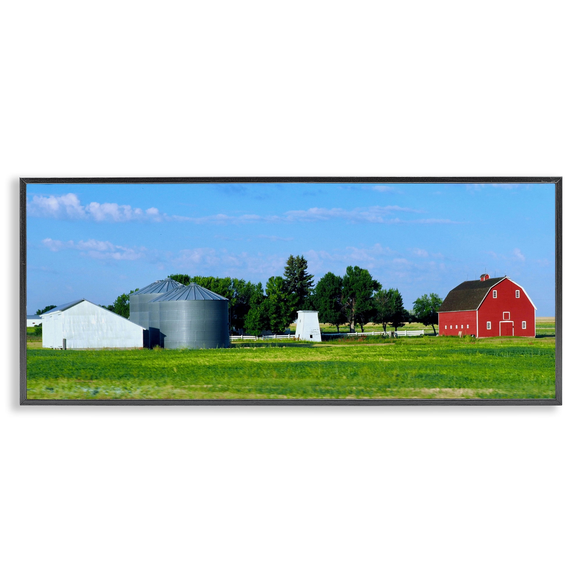 Stupell Industries Barn with Silo Black Framed Giclee Art, design by Gail Peck