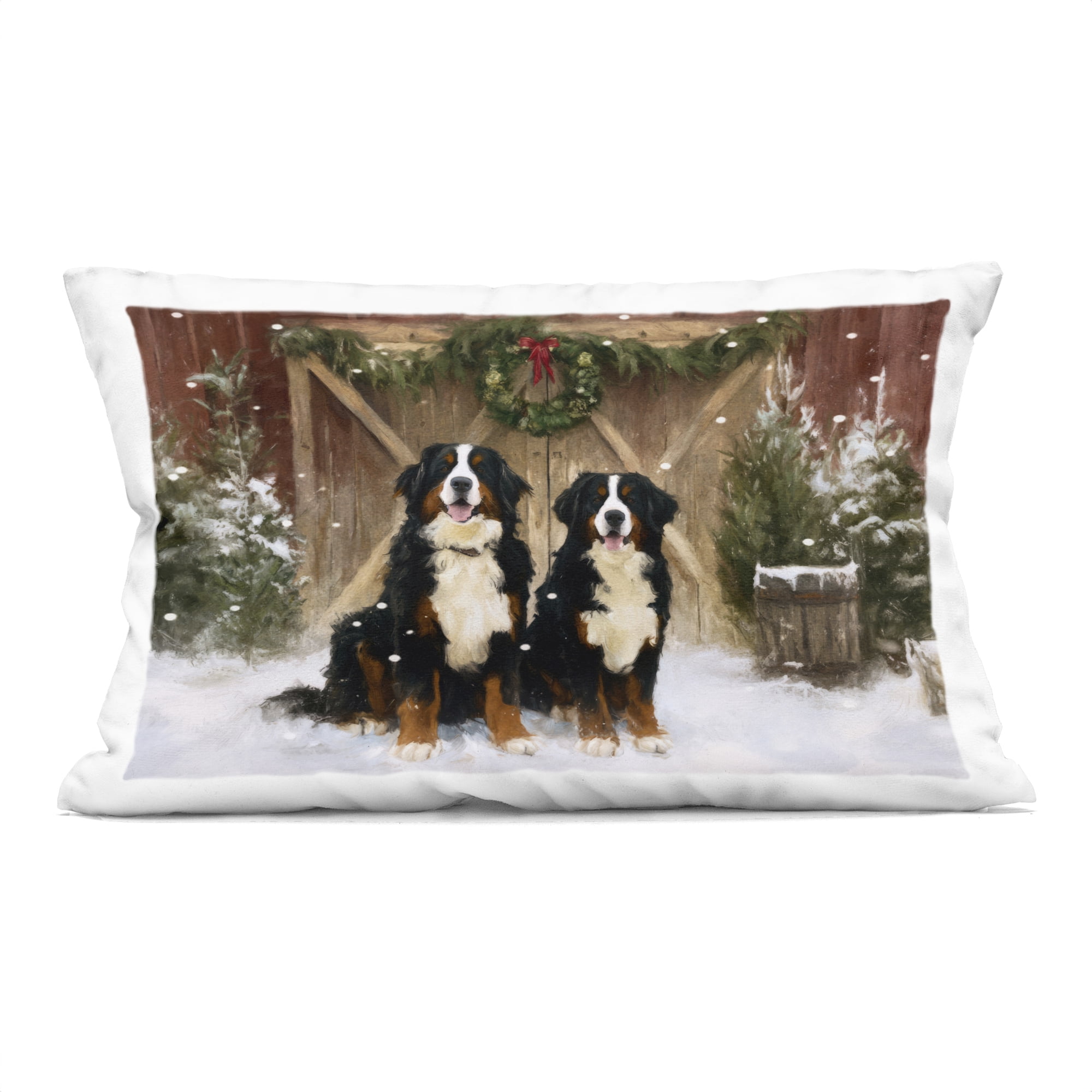 Stupell Industries Barnyard Bernese Mountain Dogs Decorative Printed Throw Pillow, design by Tina LeCour