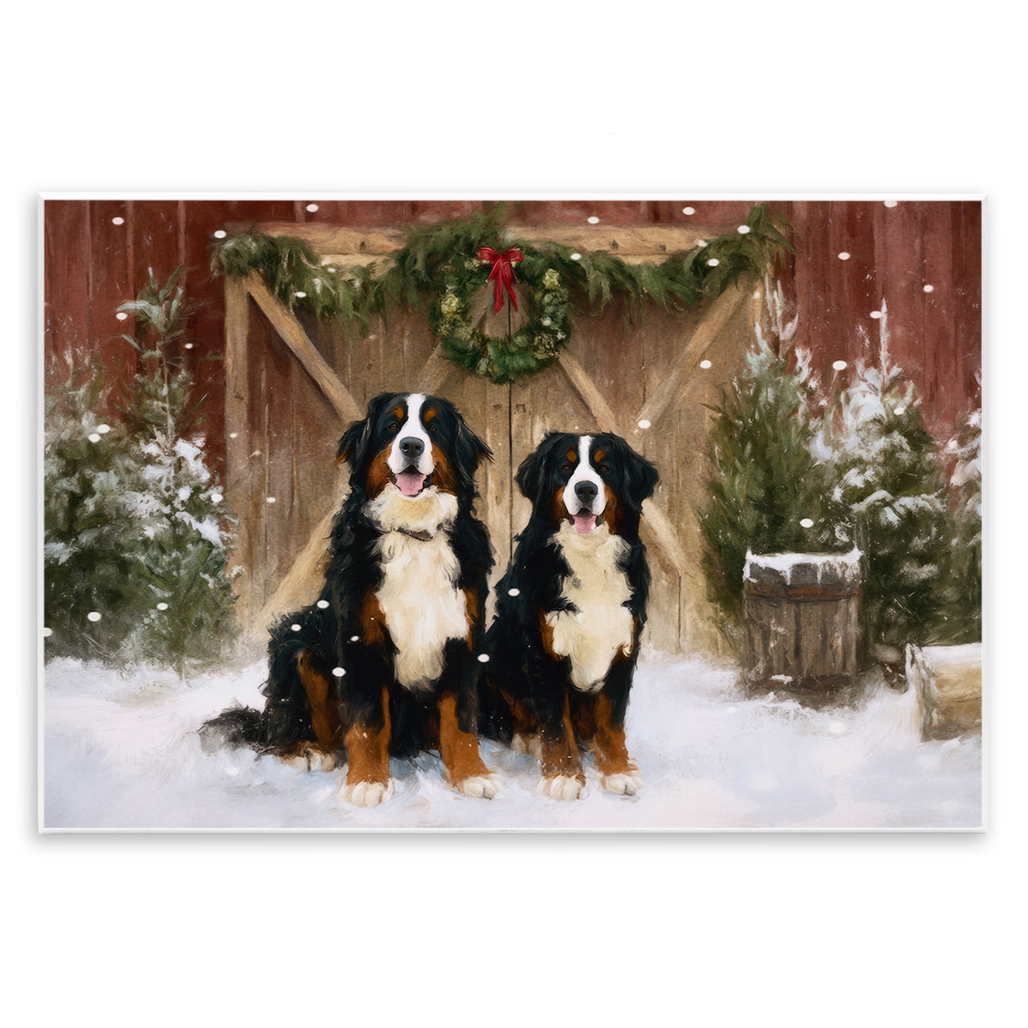 Stupell Industries Barnyard Bernese Mountain Dogs Wall Plaque Art, design by Tina LeCour