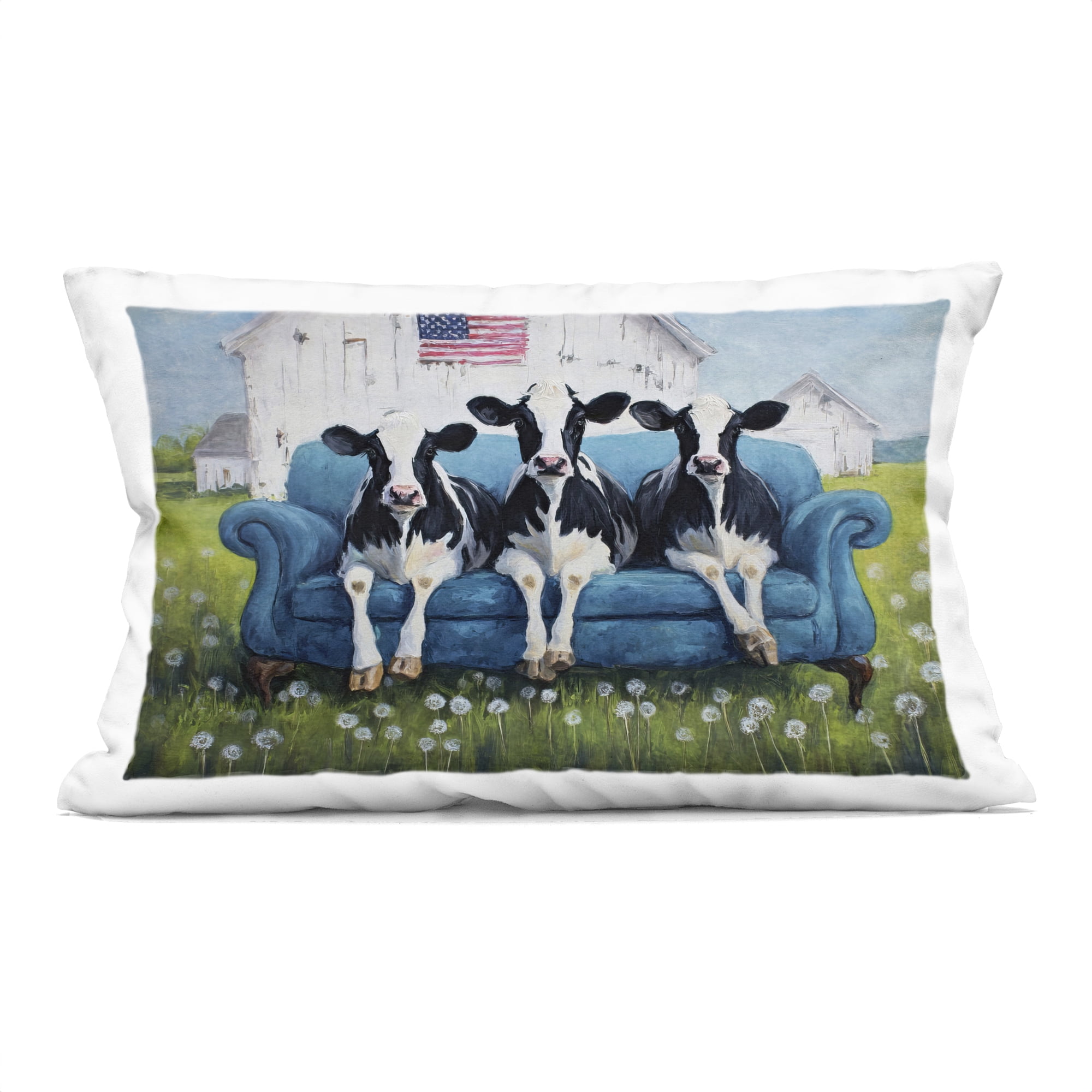 Stupell Industries Barnyard Sofa Sisters Decorative Printed Throw Pillow, design by Tina LeCour, 14 x 7 x 20