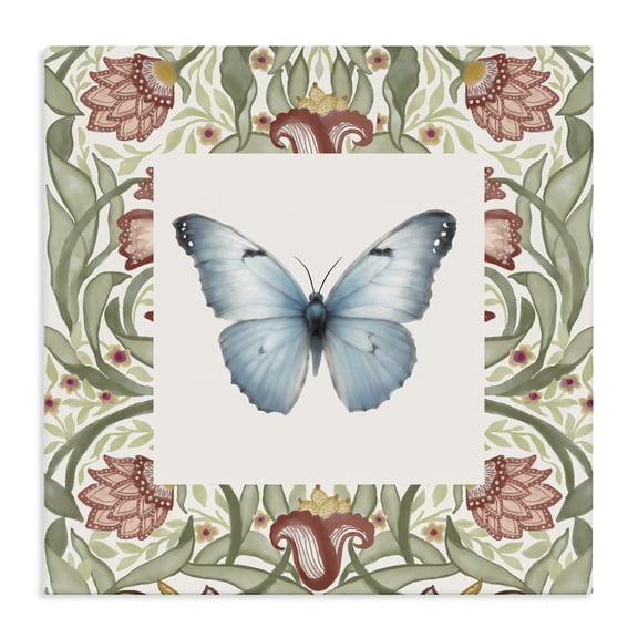 Stupell Industries Eclectic Baroque Butterfly Vintage Flowers Canvas Art, 17 x 17, by Elizabeth Medley