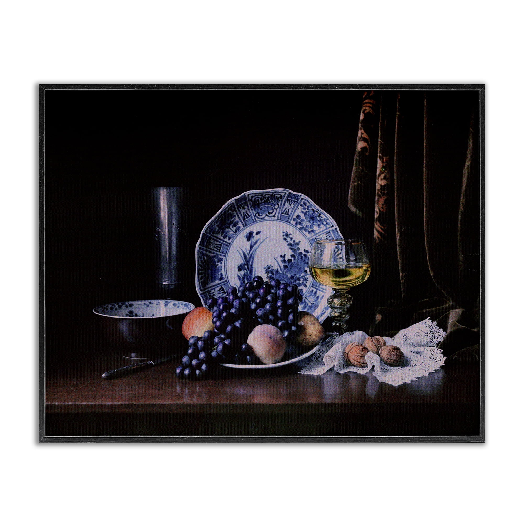 Stupell Industries Baroque Still Life Food & Beverage Photography Black Framed Art Print Wall Art, 20 x 16
