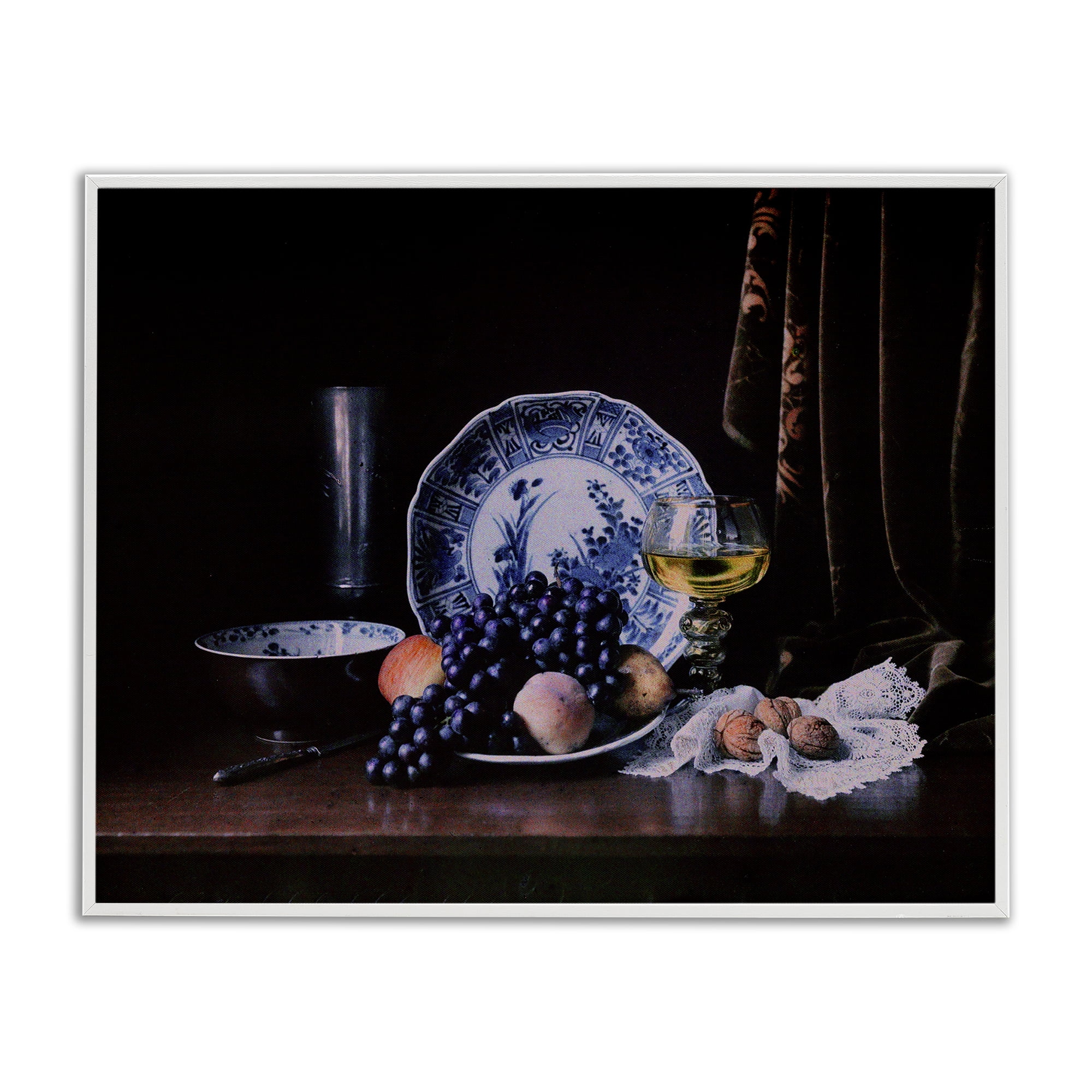 Stupell Industries Baroque Still Life Food & Beverage Photography White Framed Art Print Wall Art, 20 x 16