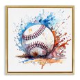 thumbnail image 1 of Stupell Industries Baseball Chromatic Splash Sports Painting Gold Floater Framed Canvas Art Print Wall Art, 25 x 25, 1 of 10