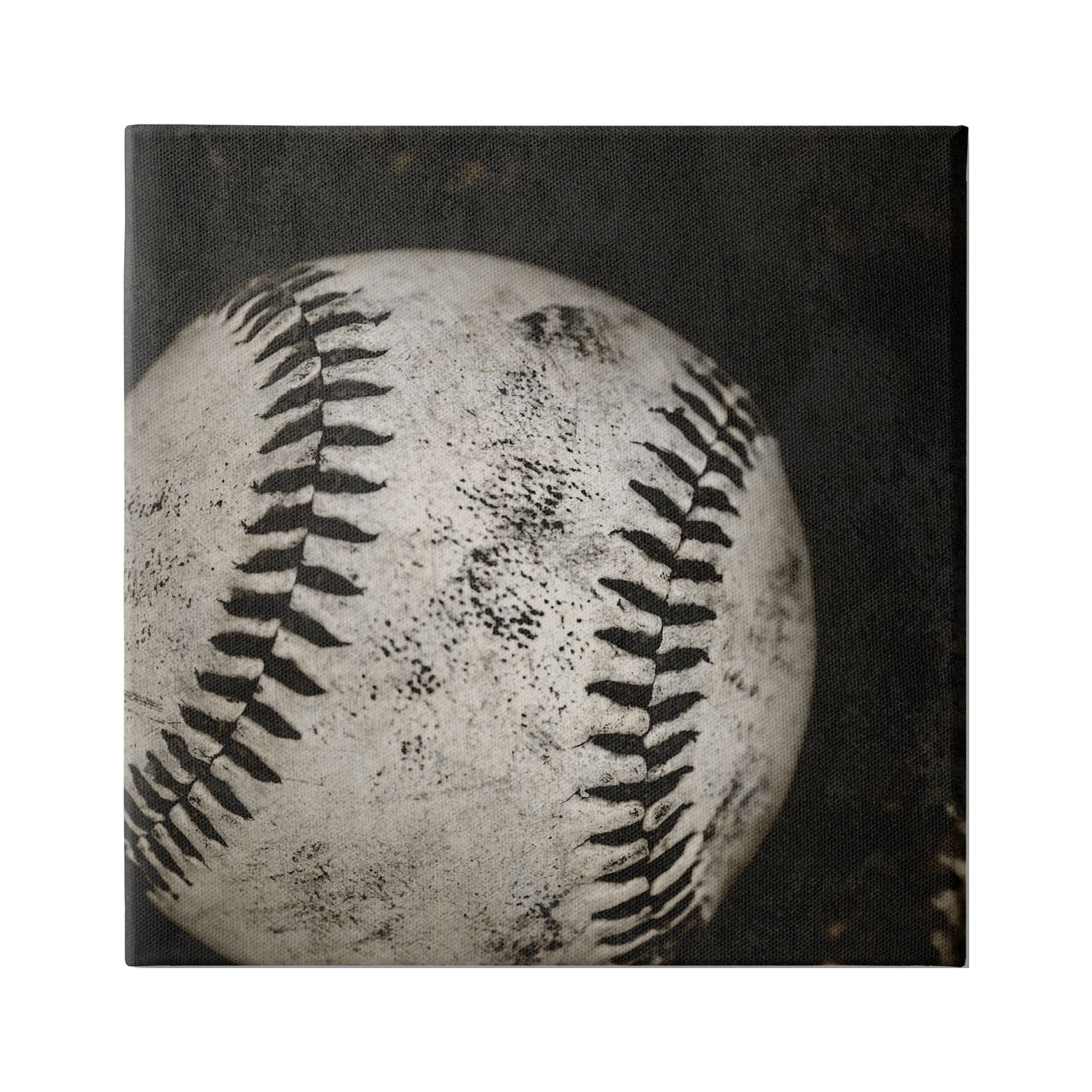 Stupell Industries Baseball Close Up Photography Sports Photography Gallery Wrapped Canvas Art Print Wall Art, 30 x 30