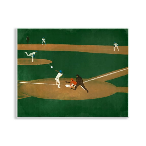 Stupell Industries Baseball Field View Sports Painting Unframed Art Print Wall Art, 14 x 11