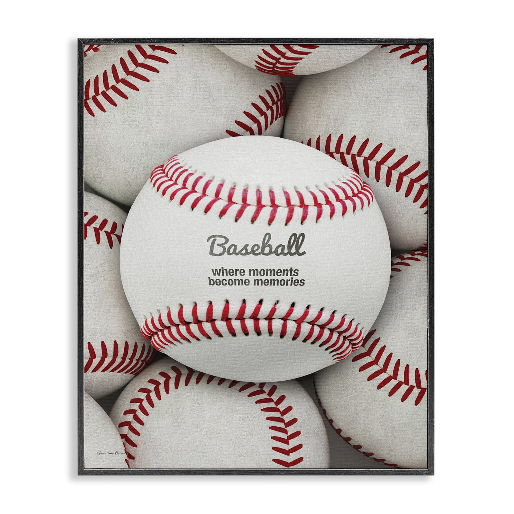 Stupell Industries Baseball Memories Phrase Sports Painting Black Framed Art Print Wall Art, 11 x 14