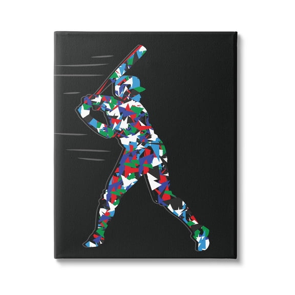 Stupell Industries Baseball Player Abstract Swing Graphic Art Gallery Wrapped Canvas Print Wall Art, Design by Arrolynn Weiderhold